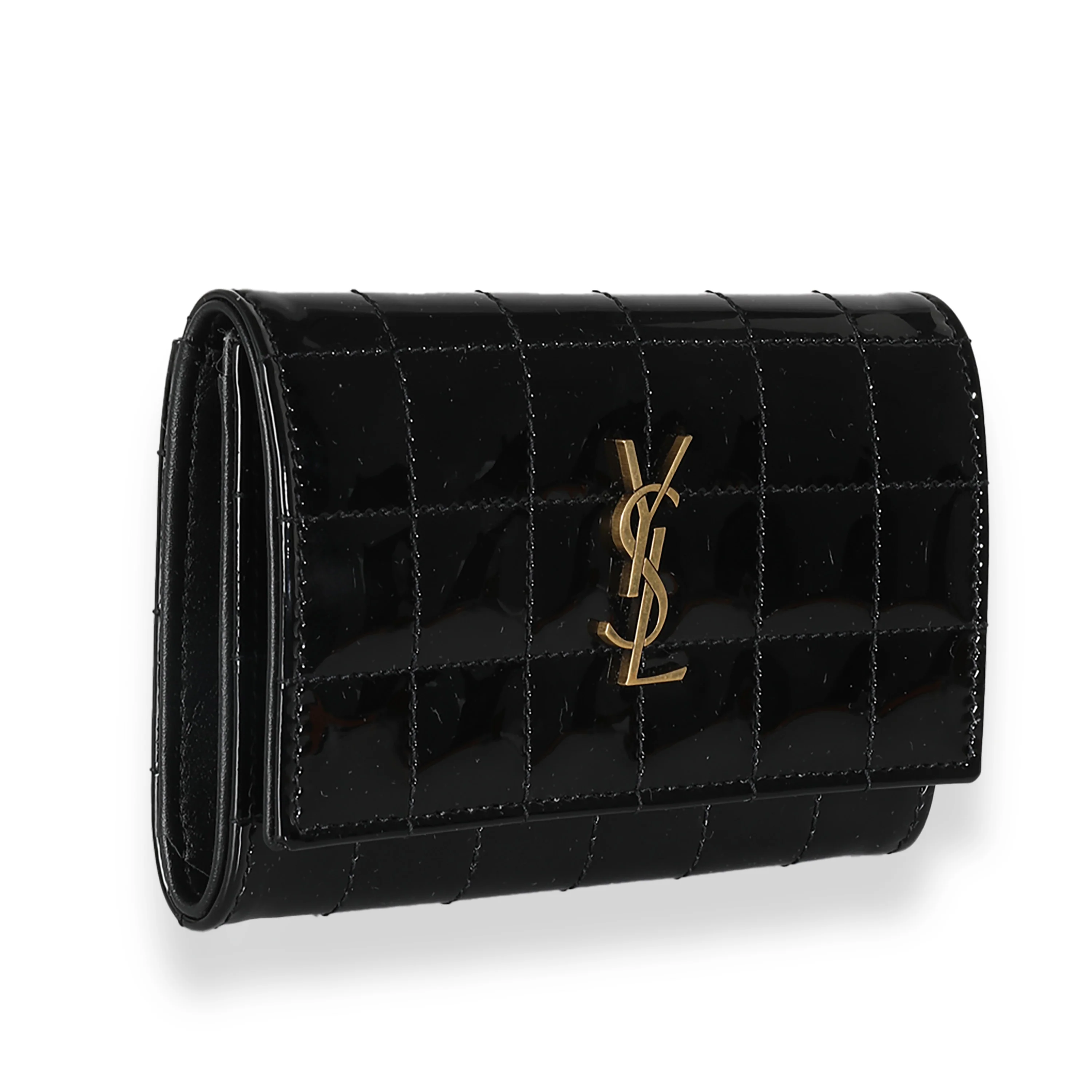 Black Patent Cassandre Small Envelope Wallet - Image 3