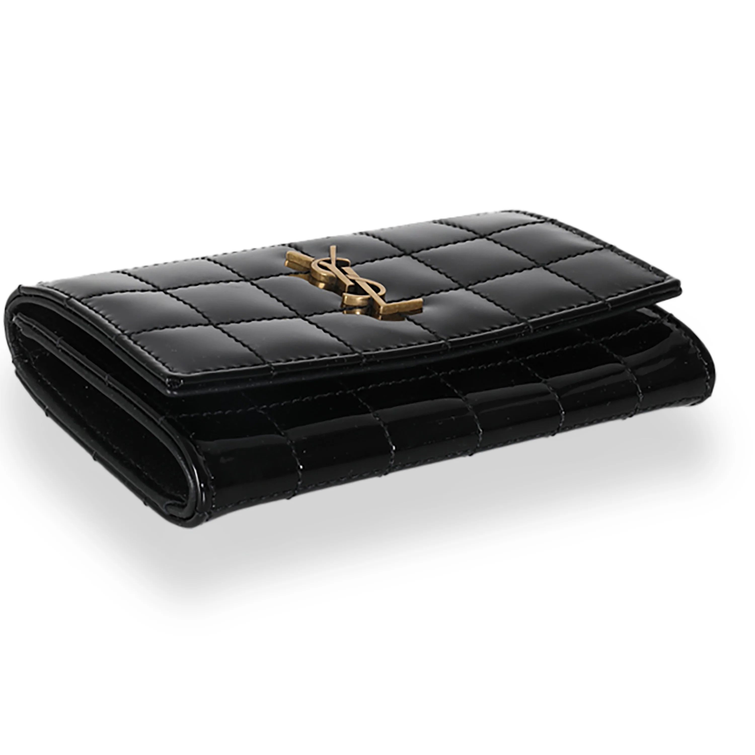 Black Patent Cassandre Small Envelope Wallet - Image 5