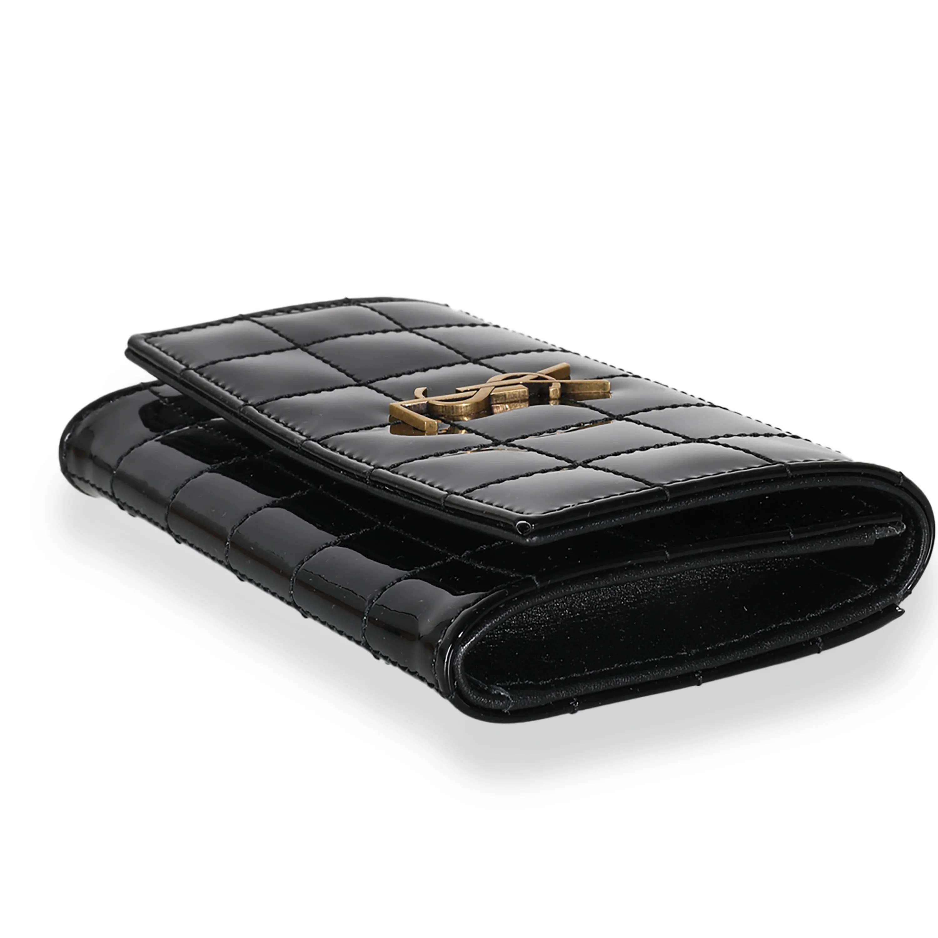 Black Patent Cassandre Small Envelope Wallet - Image 6