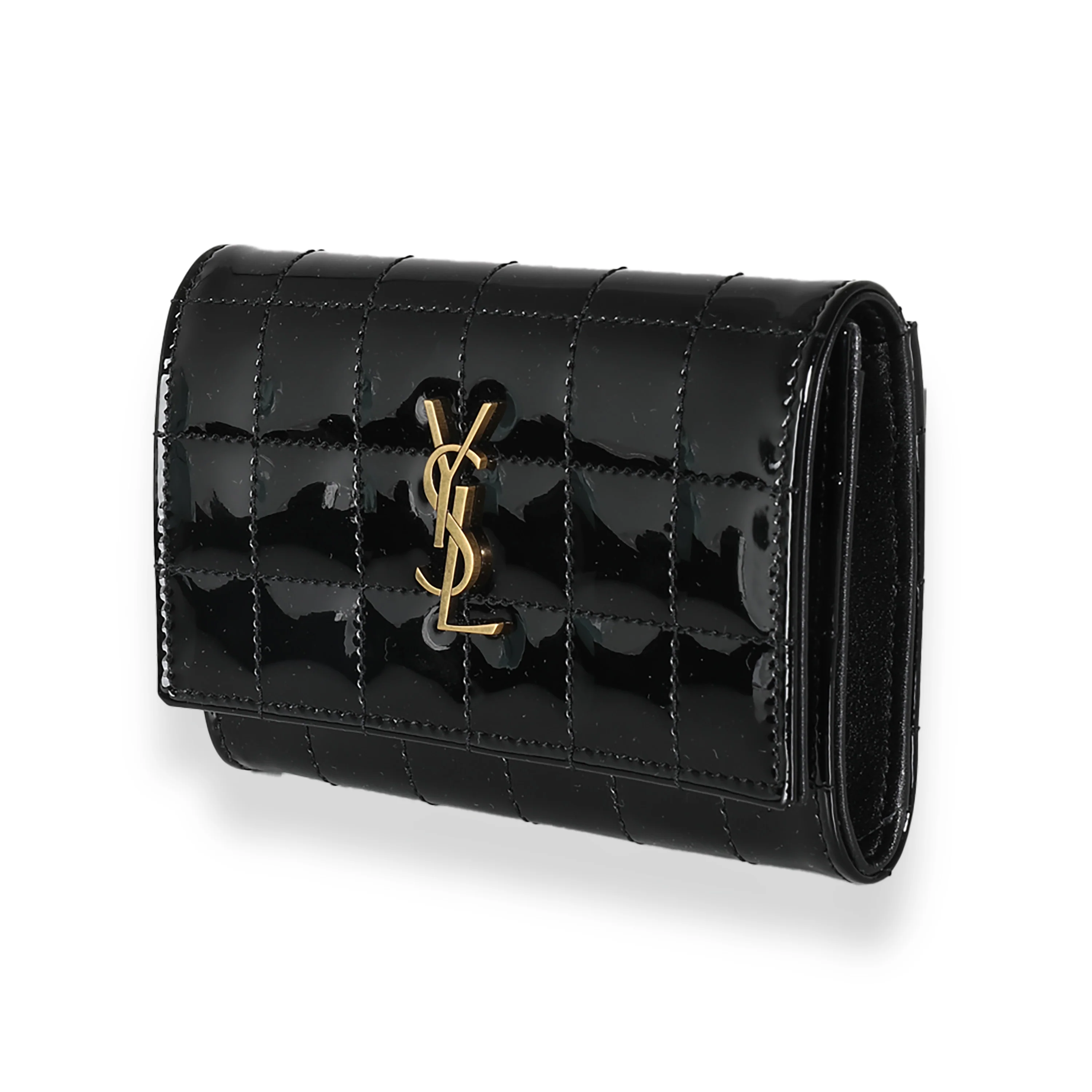 Black Patent Cassandre Small Envelope Wallet - Image 2