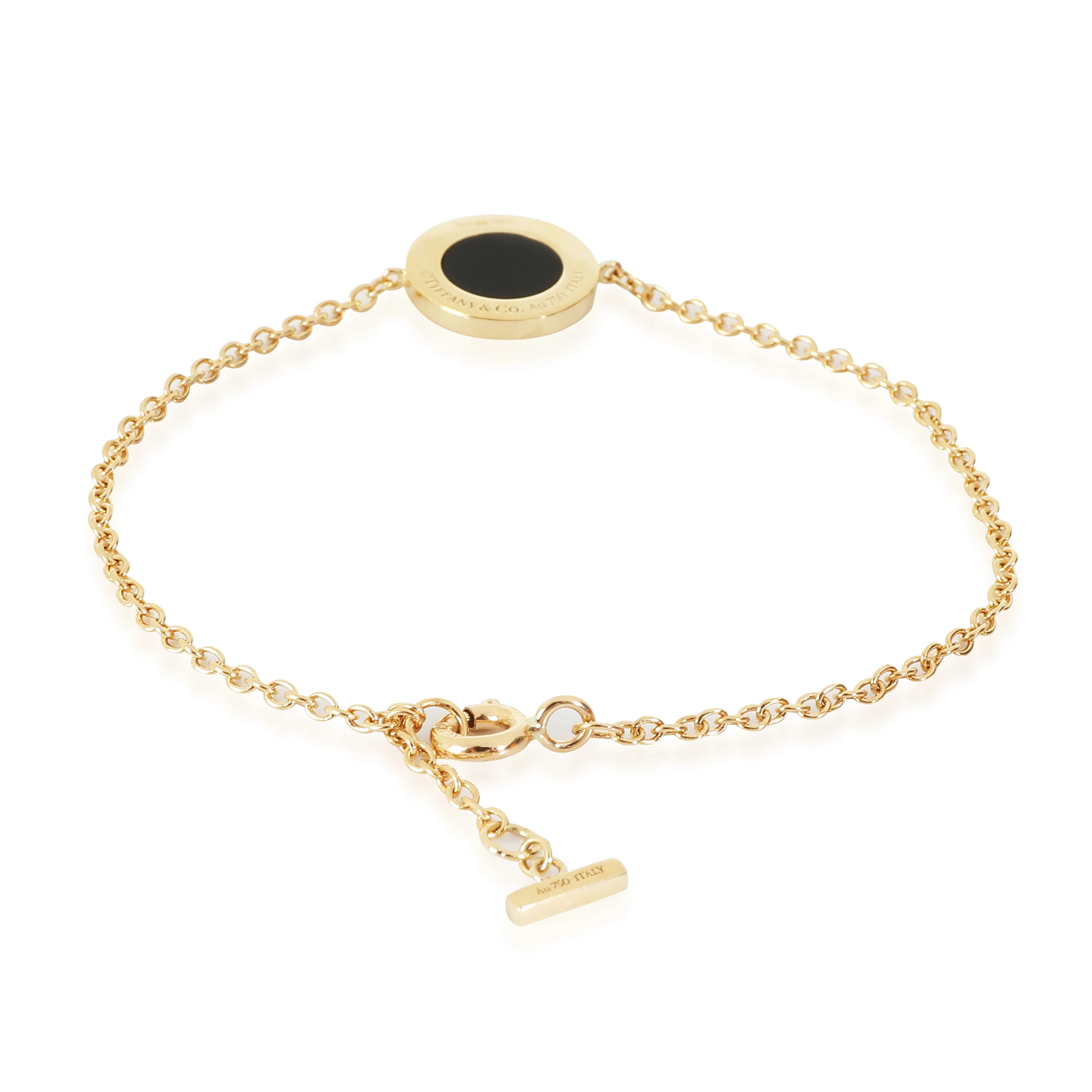 T Onyx Bracelet in 18k Yellow Gold 0.03 CTW - Image 3