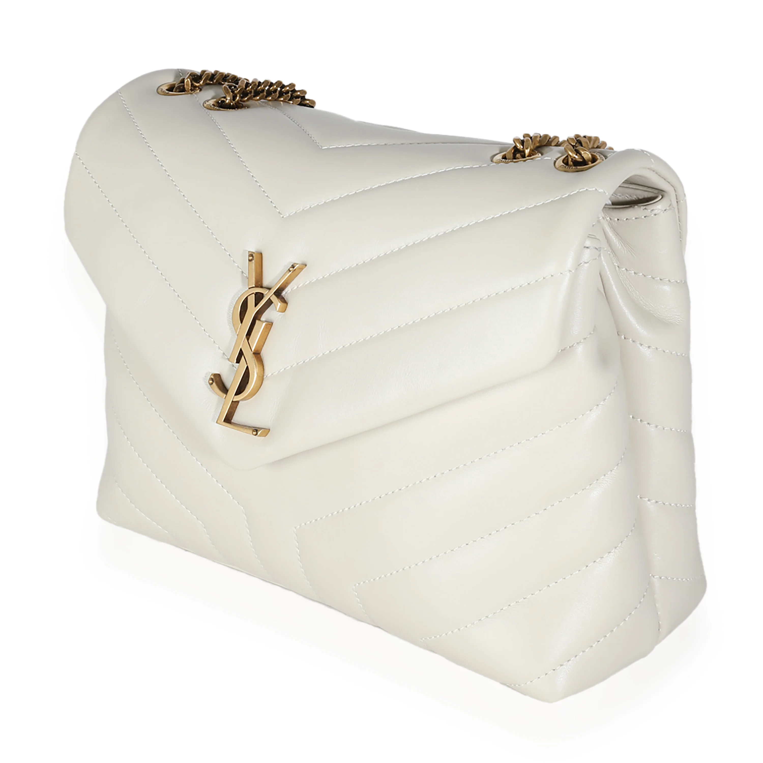 Crema Soft Calfskin Y Quilted Monogram Small Loulou Bag - Image 2