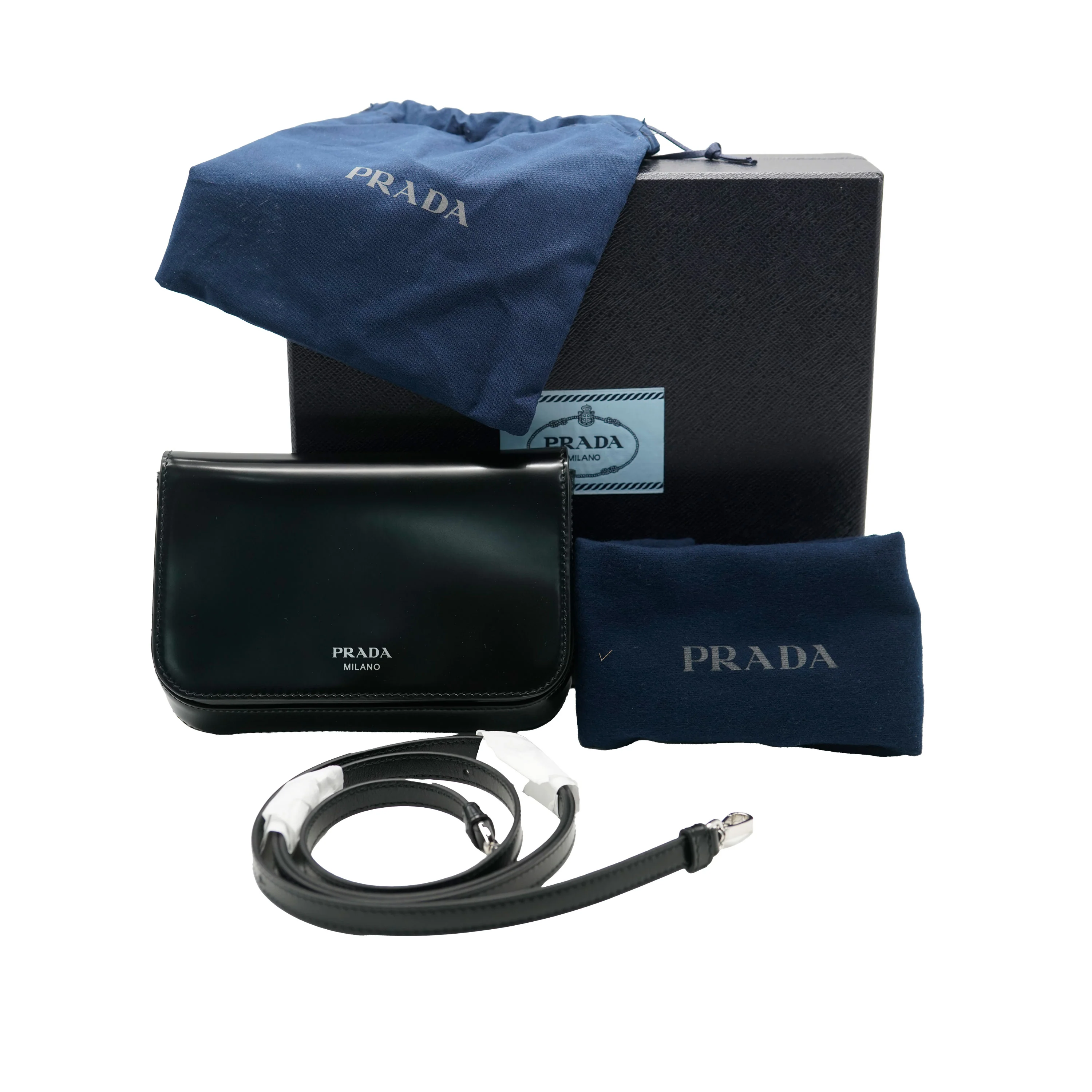 Black Brushed Leather Mini Shoulder Bag - Image 4