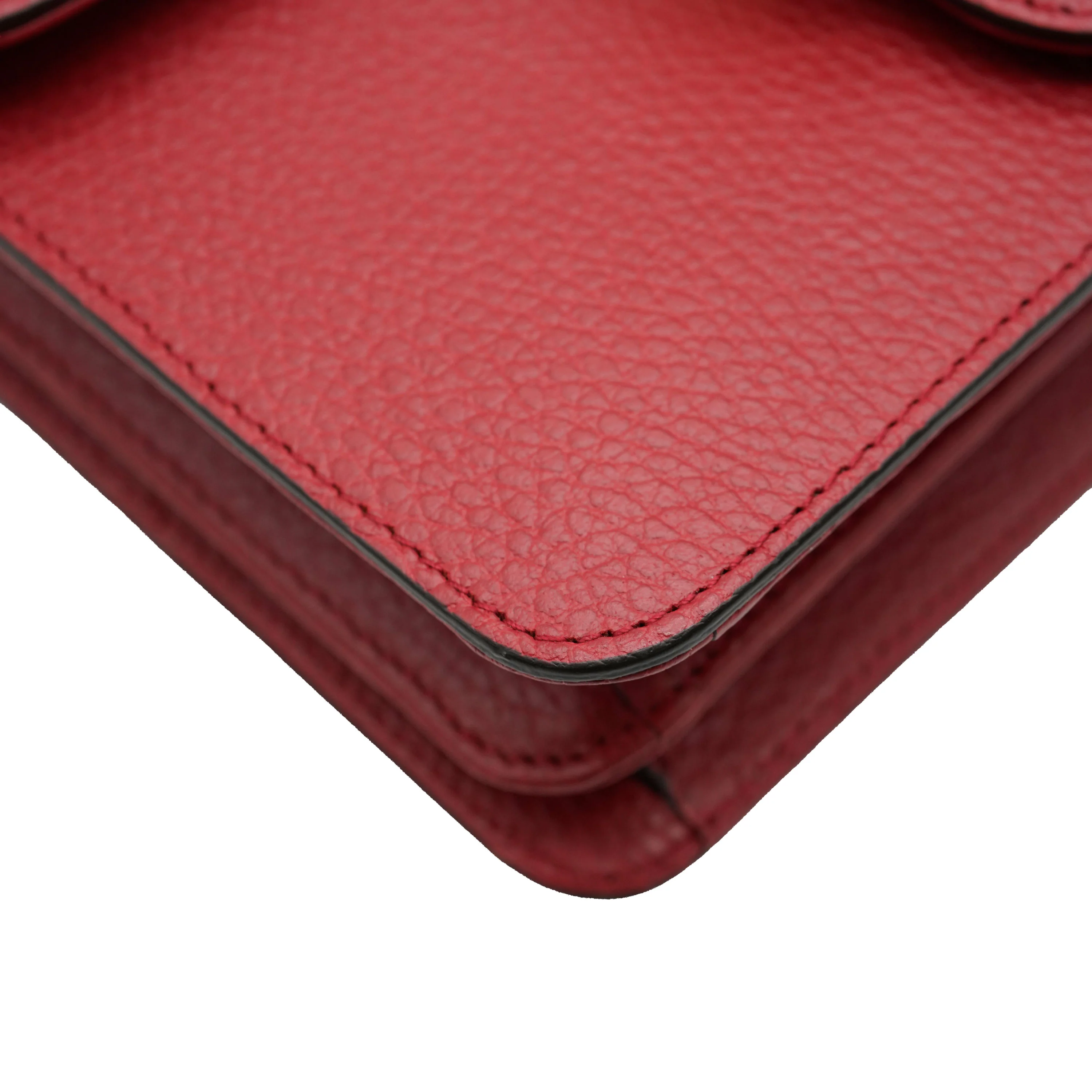 Red Pebbled Calfskin Small Interlocking G Chain Bag - Image 5