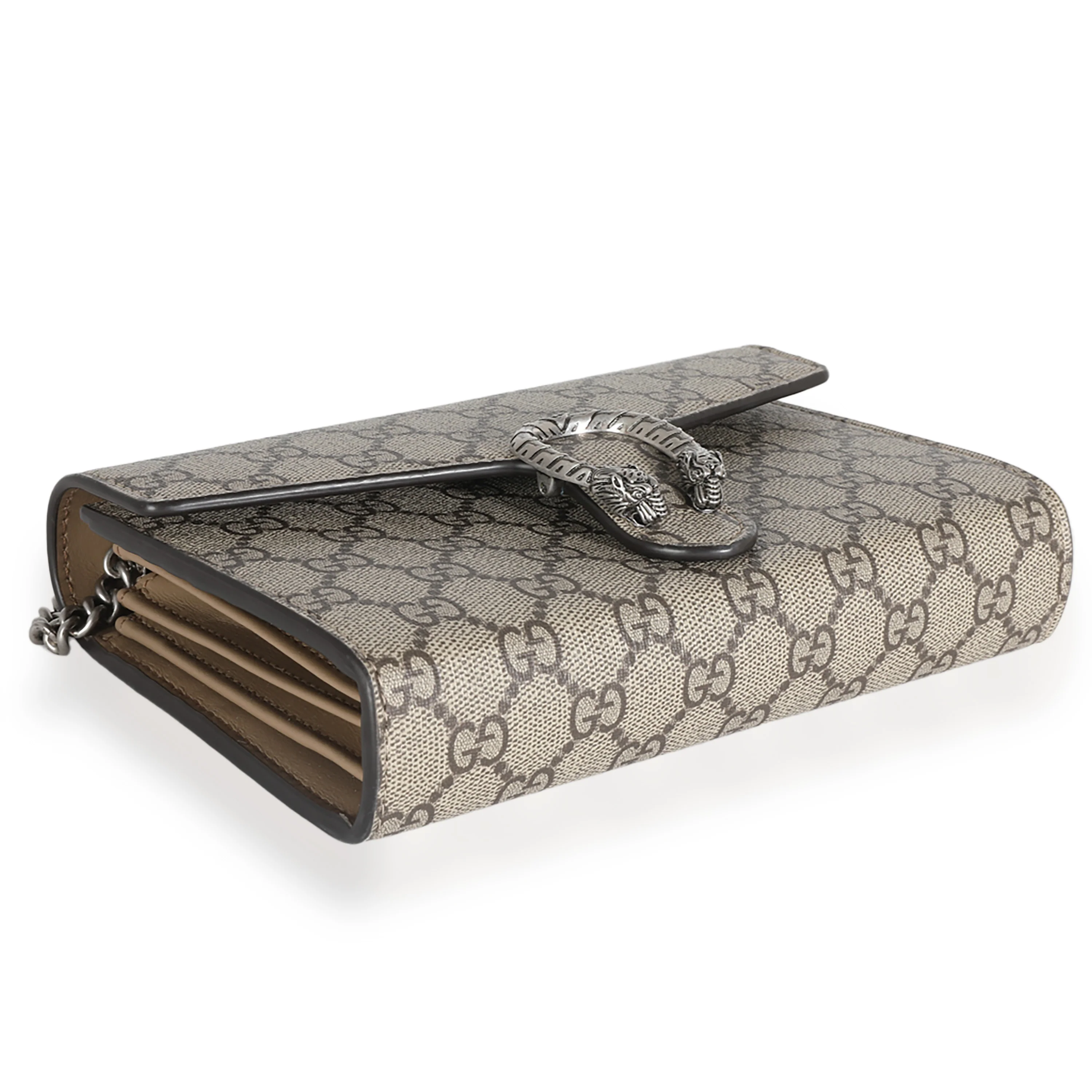 Beige GG Supreme Canvas Dionysus Chain Wallet - Image 6