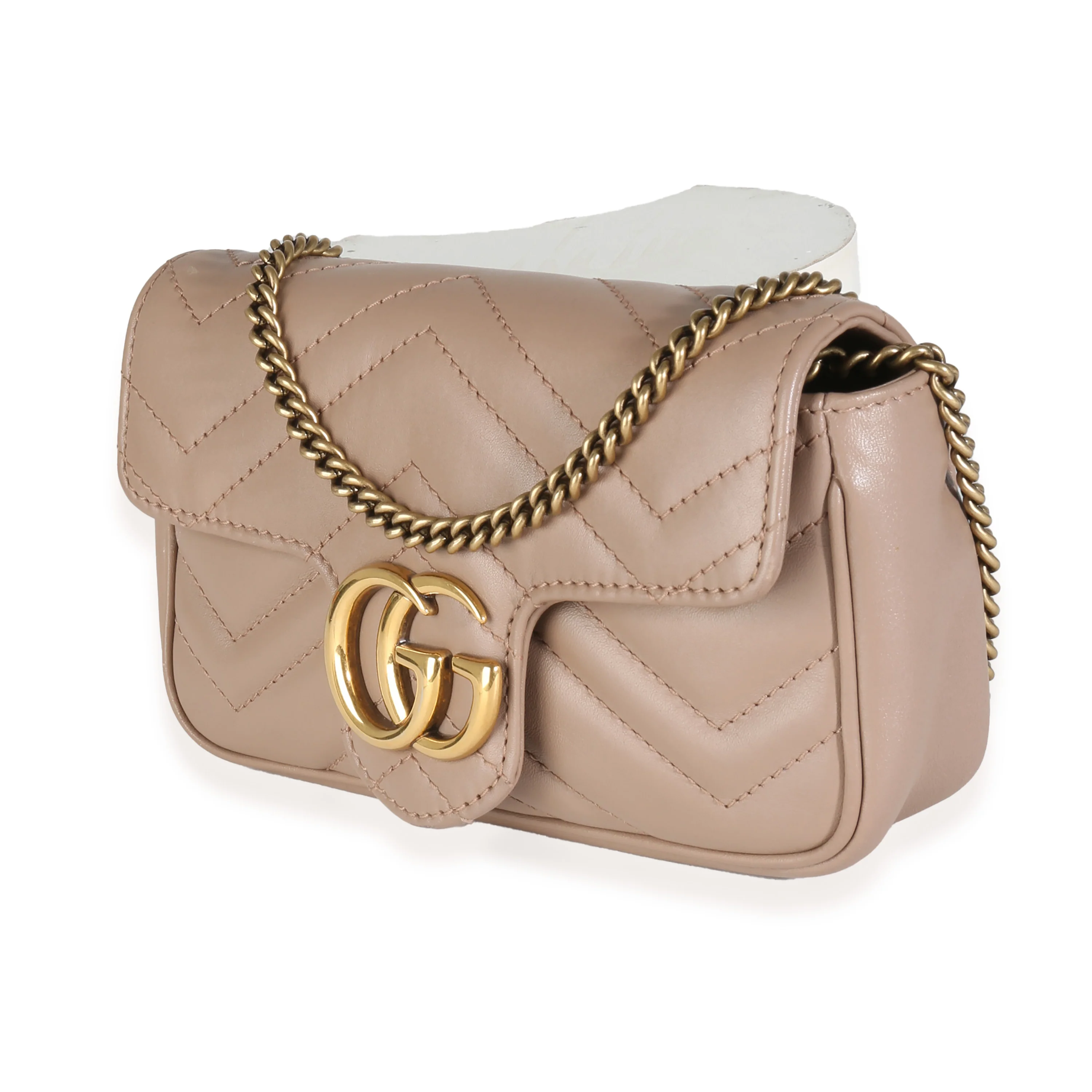 Porcelain Rose Calfskin Matelasse Super Mini GG Marmont Bag - Image 2