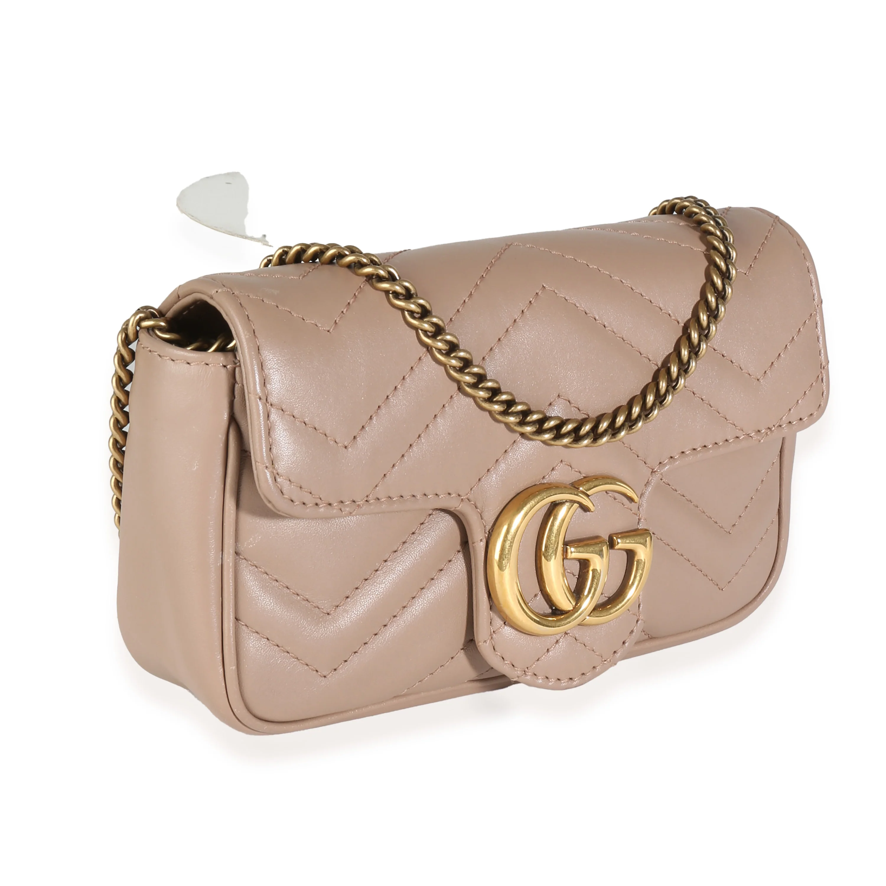 Porcelain Rose Calfskin Matelasse Super Mini GG Marmont Bag - Image 3