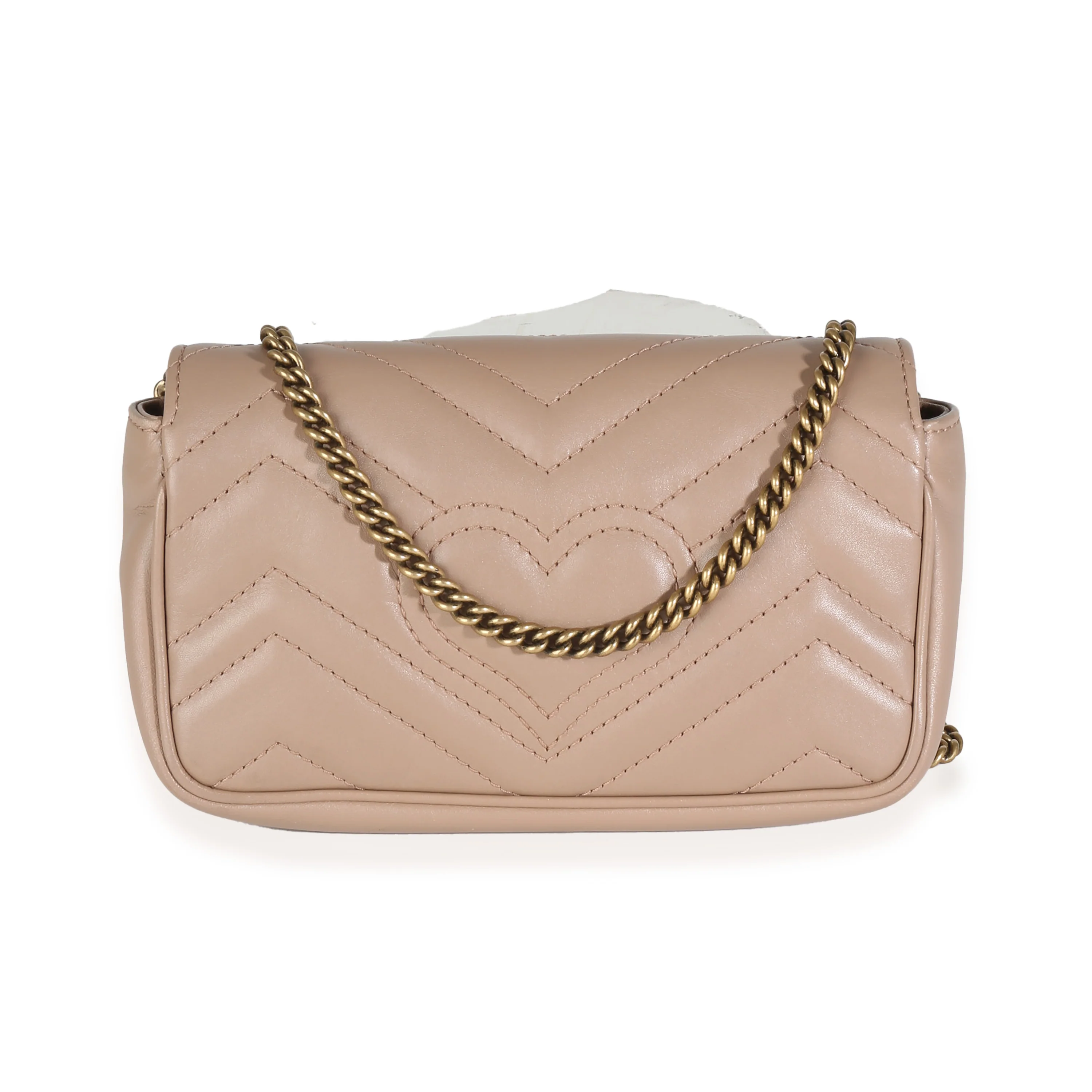 Porcelain Rose Calfskin Matelasse Super Mini GG Marmont Bag - Image 4