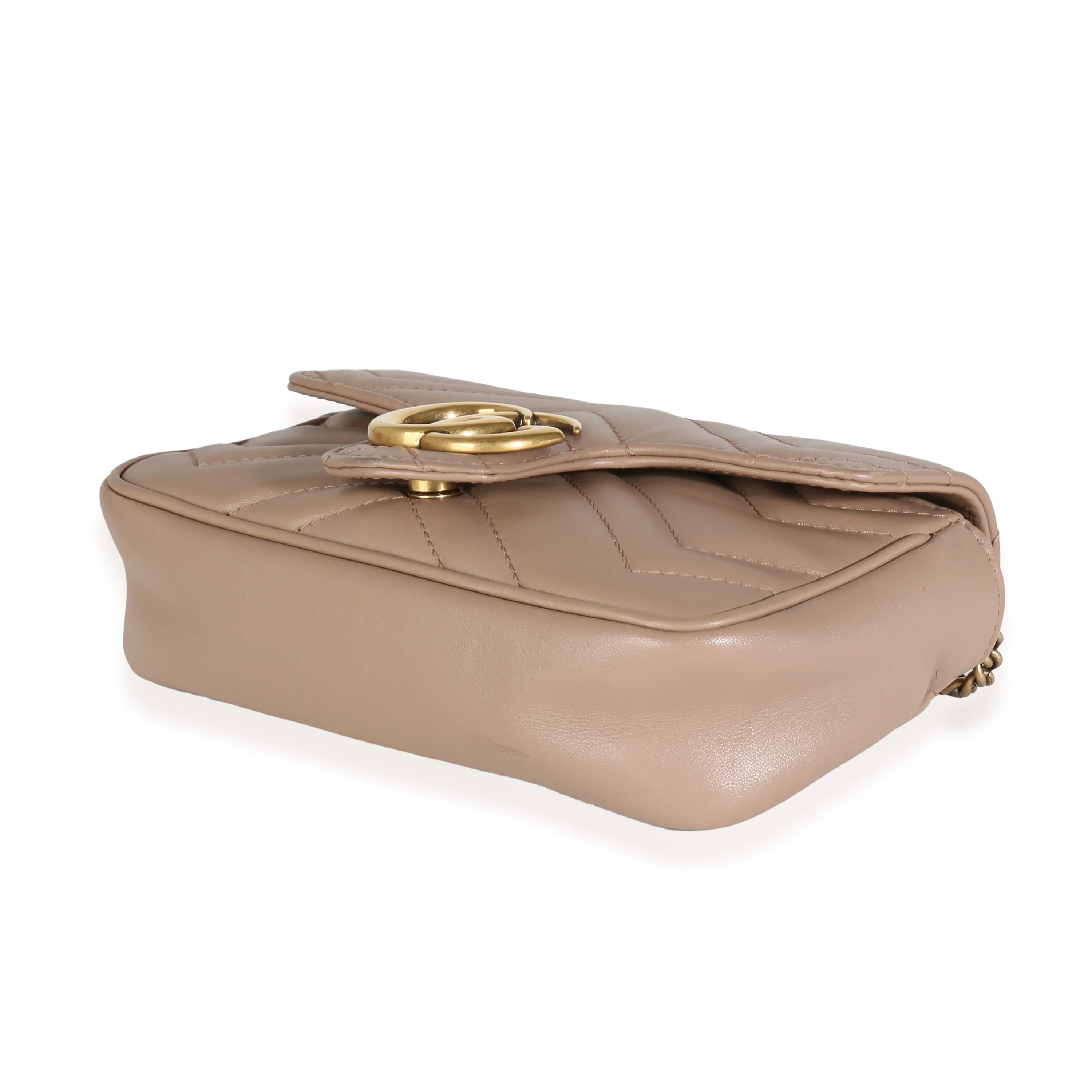 Porcelain Rose Calfskin Matelasse Super Mini GG Marmont Bag - Image 7