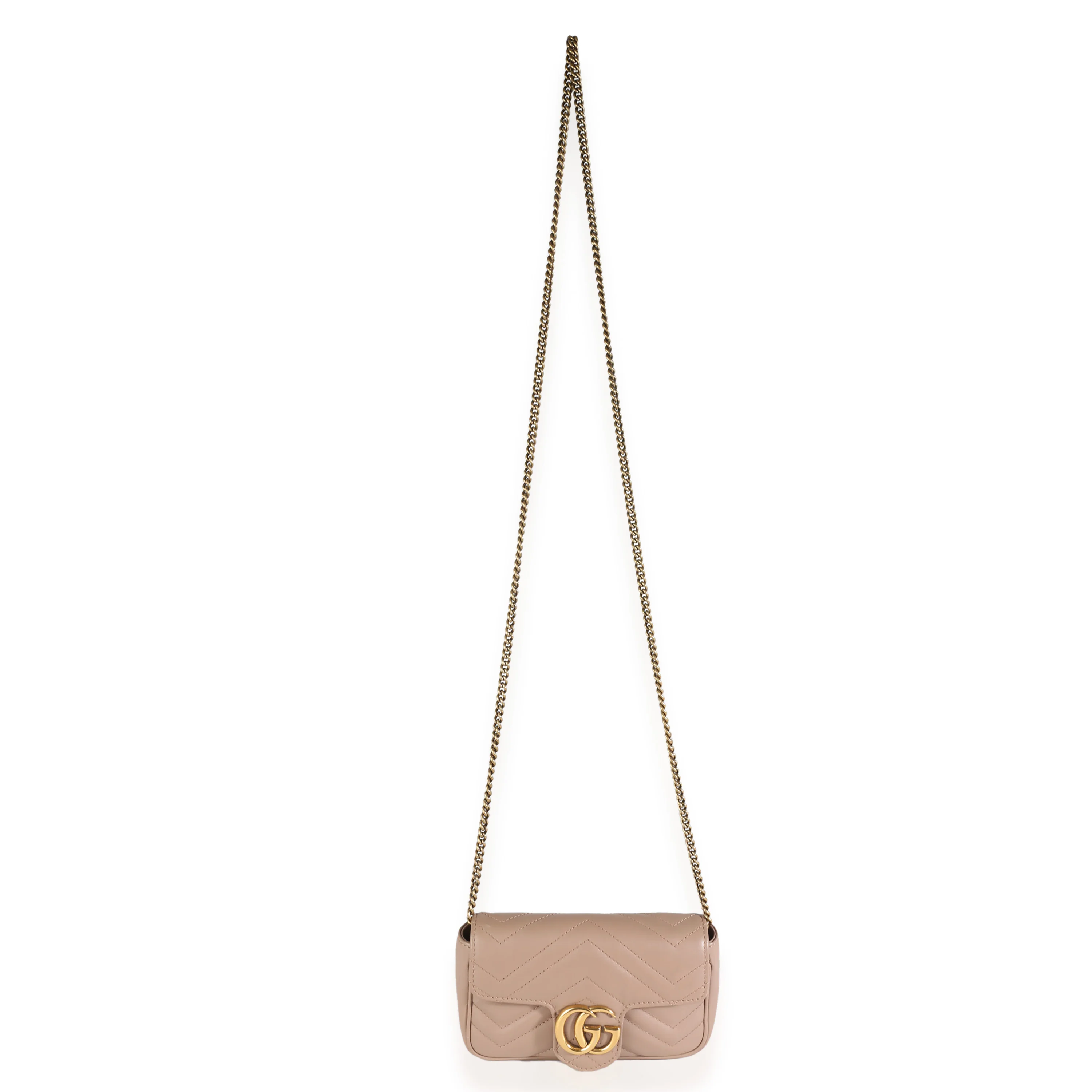 Porcelain Rose Calfskin Matelasse Super Mini GG Marmont Bag - Image 8