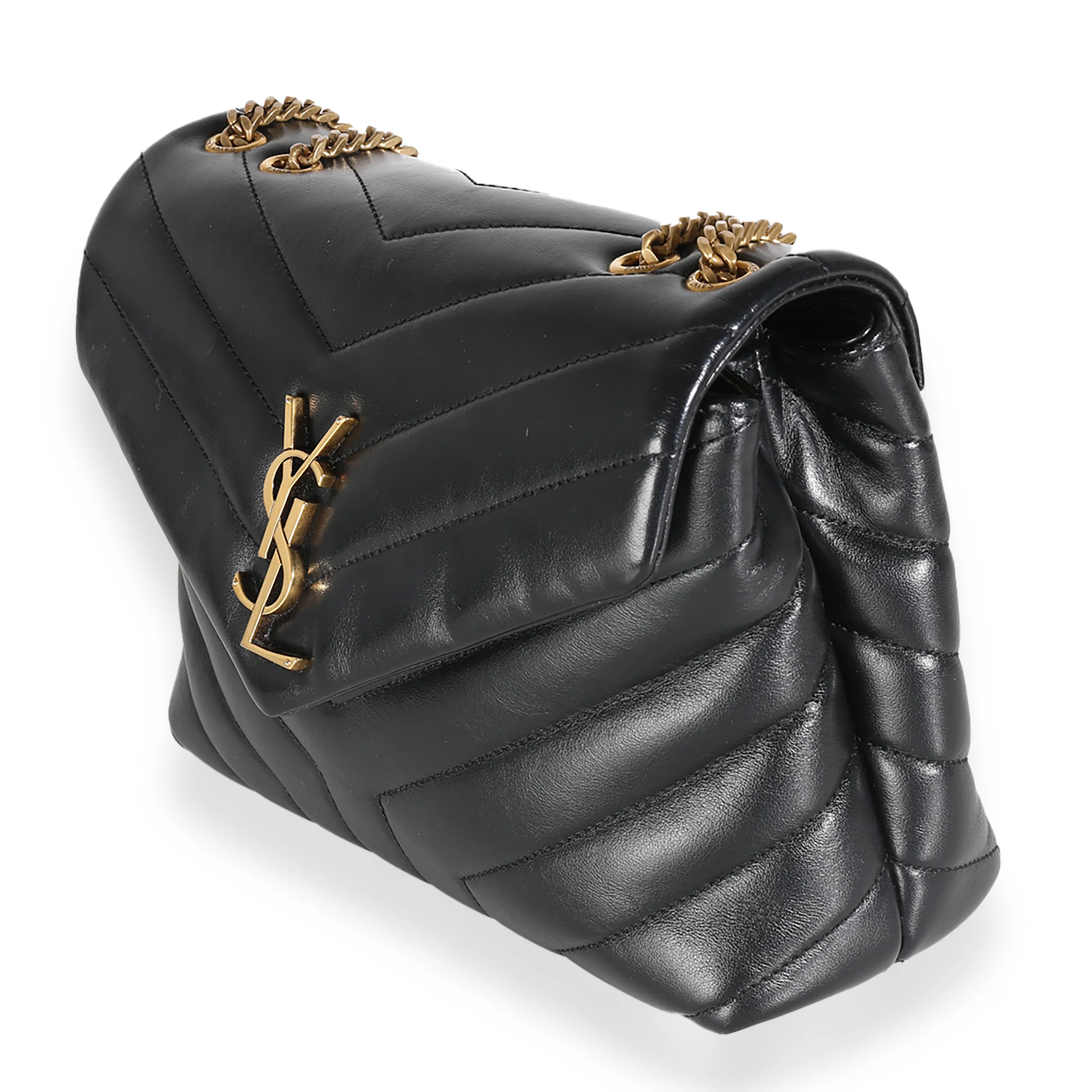 Black Quilted Calfskin Monogram Small Loulou Chain Bag - Image 2