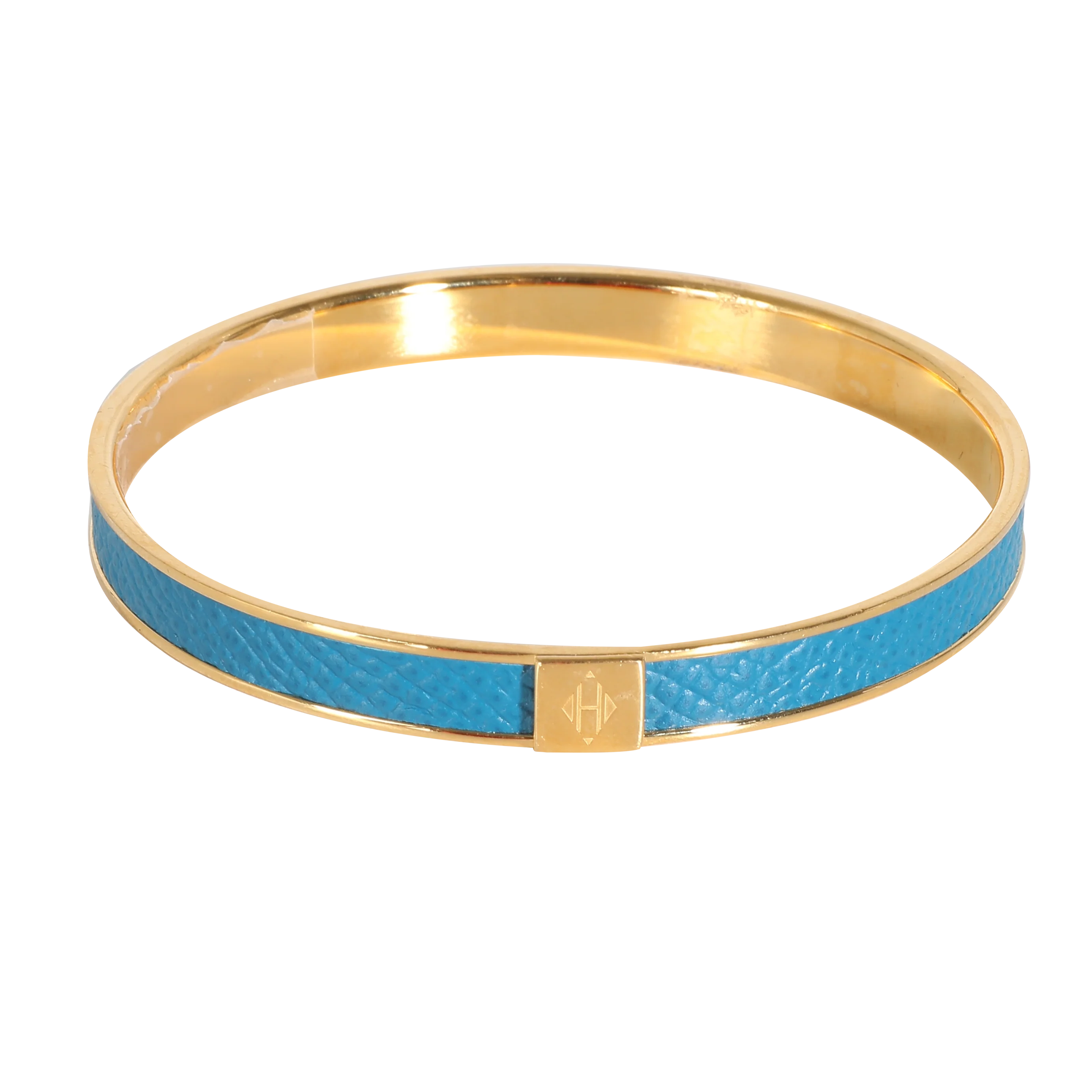 Kawaii Blue Leather Gold Plated Bracelet