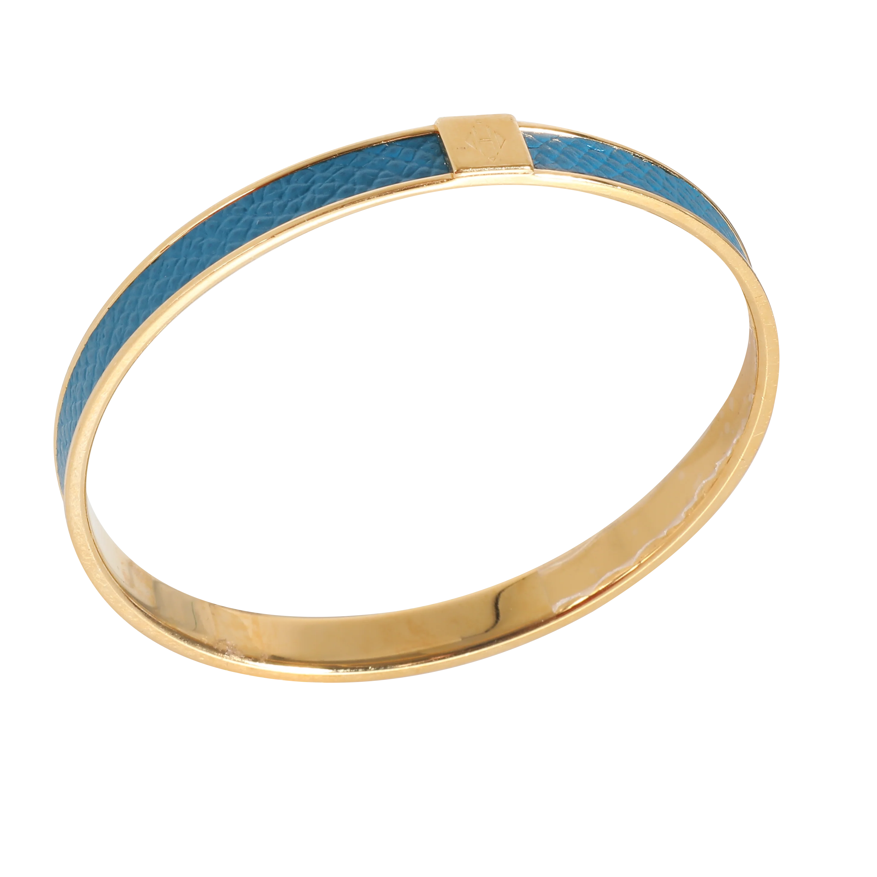 Kawaii Blue Leather Gold Plated Bracelet - Image 4