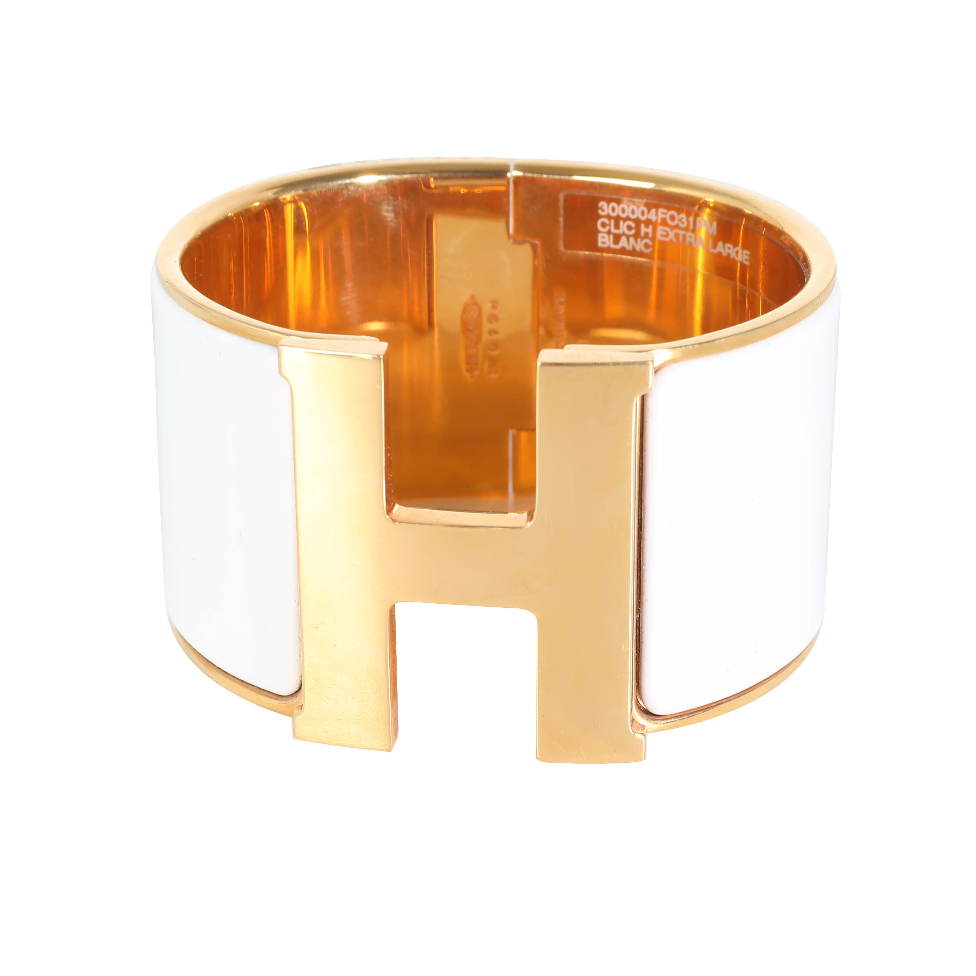 Hermes Extra Wide Clic H In Blanc
