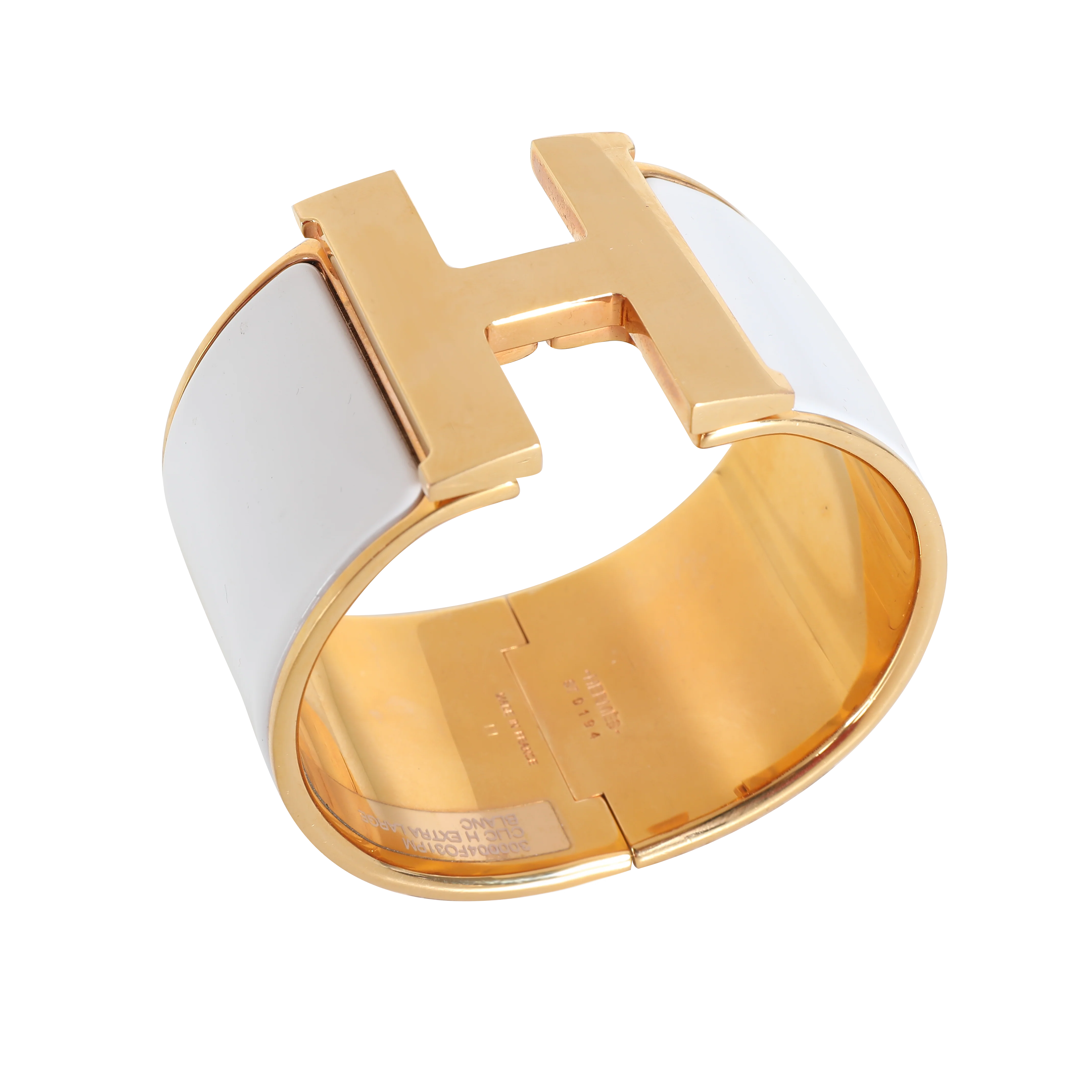 Hermes Extra Wide Clic H In Blanc - Image 4