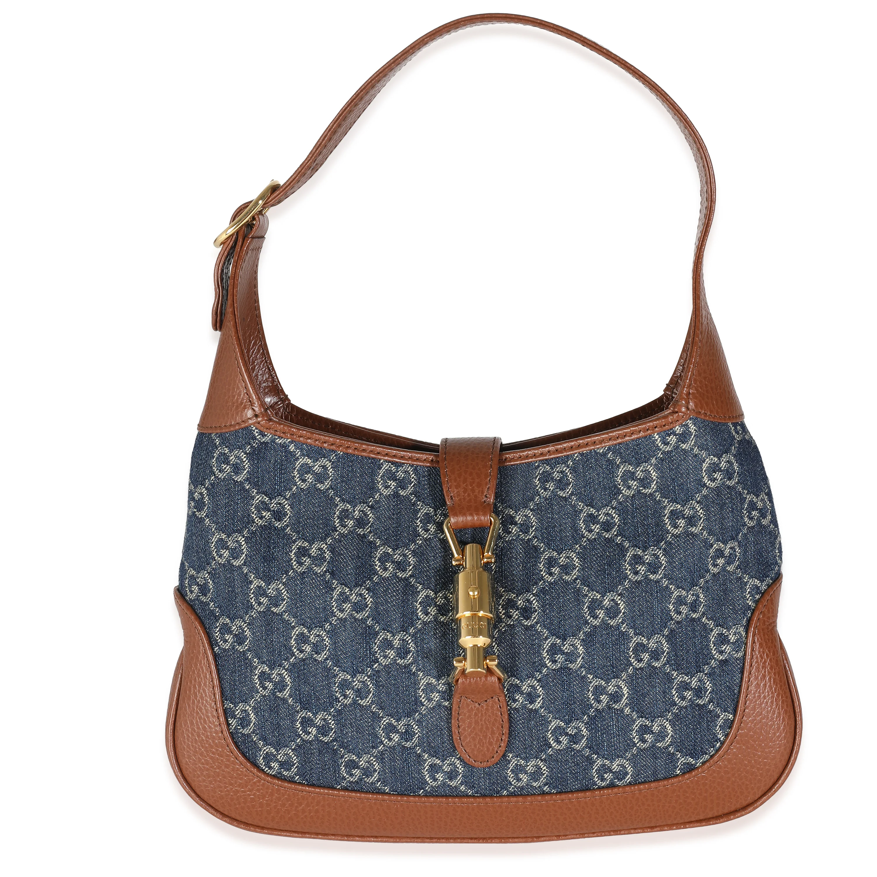 Blue Tea Cuir New Denim GG Calfskin Jackie 1961 Hobo - Image 2