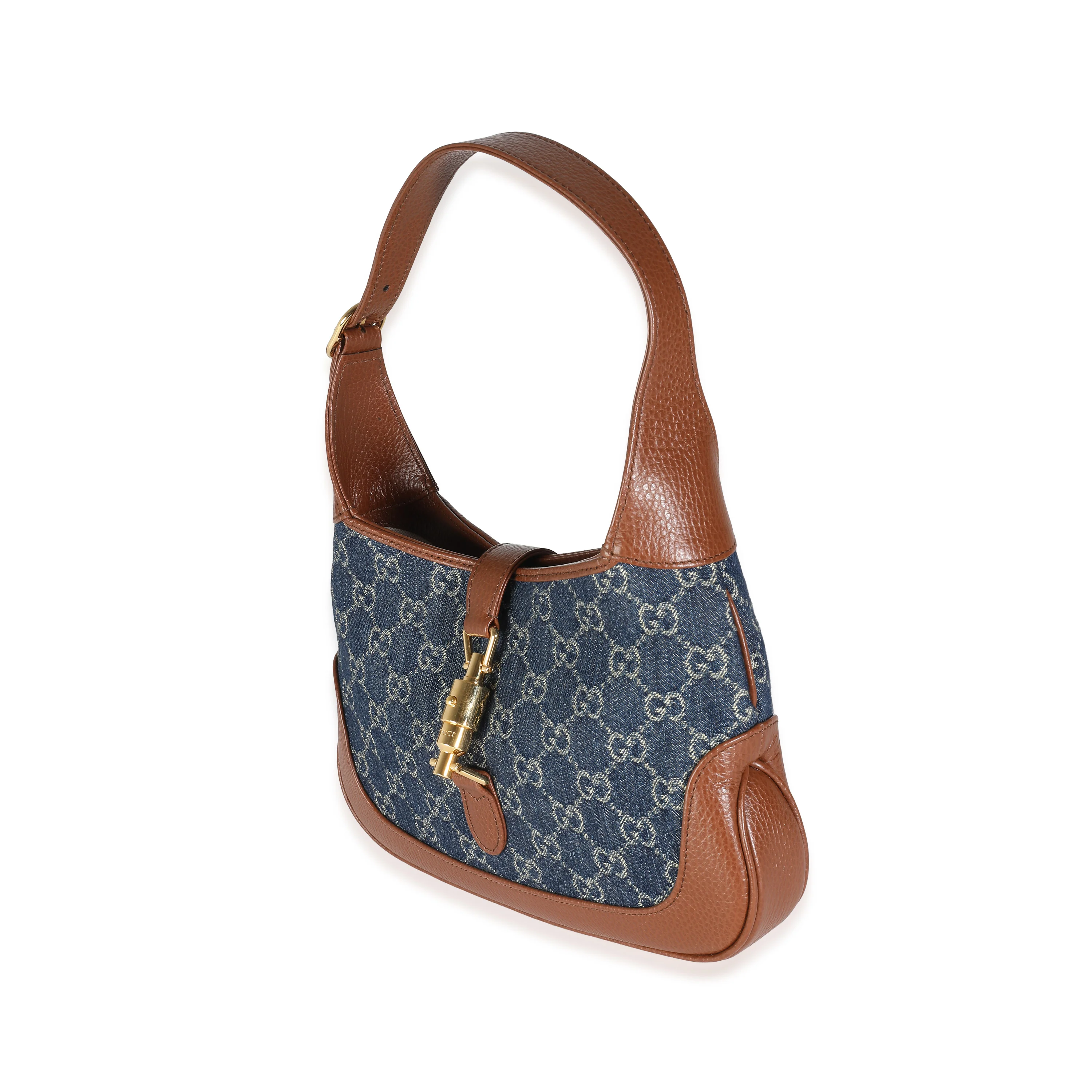Blue Tea Cuir New Denim GG Calfskin Jackie 1961 Hobo - Image 3