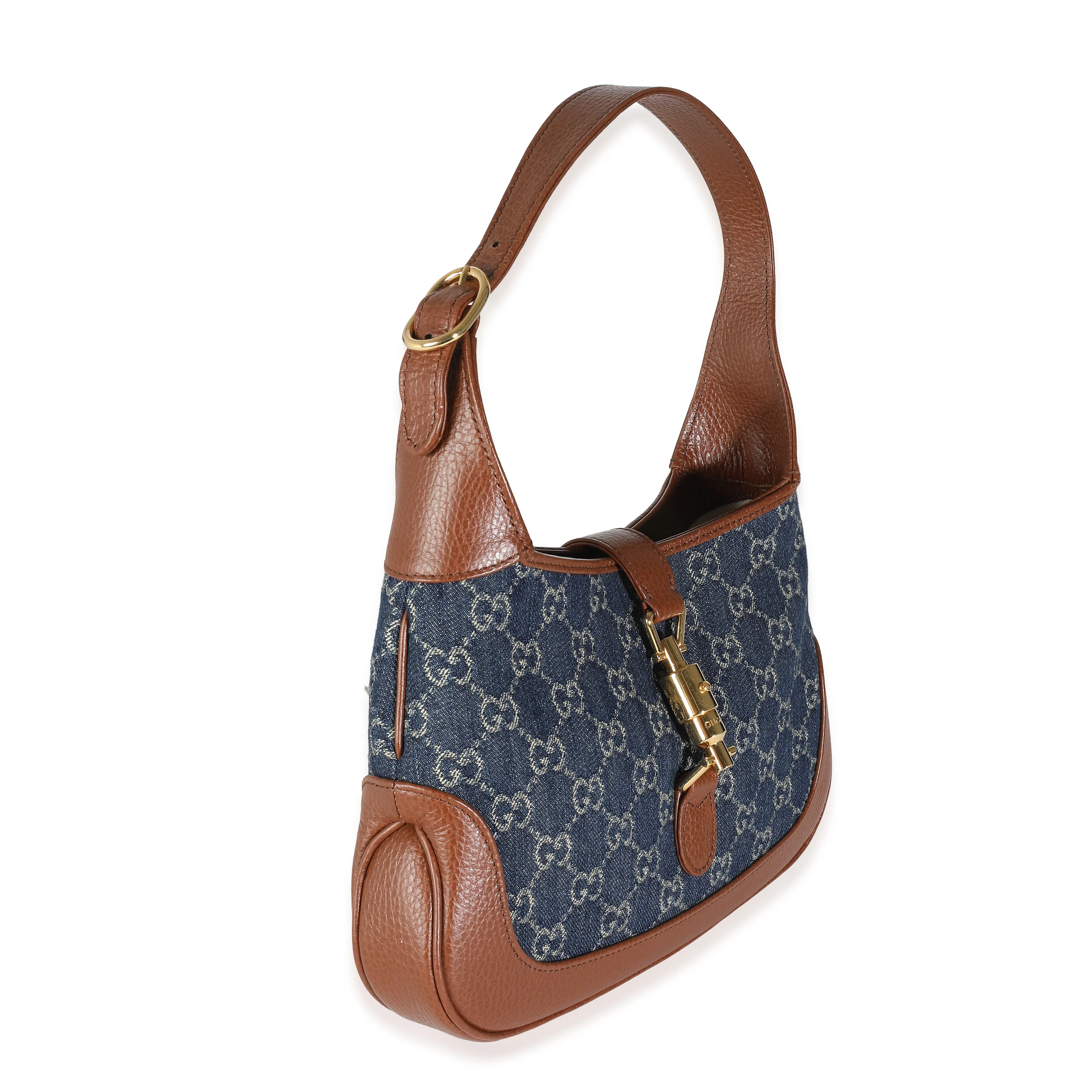 Blue Tea Cuir New Denim GG Calfskin Jackie 1961 Hobo - Image 4