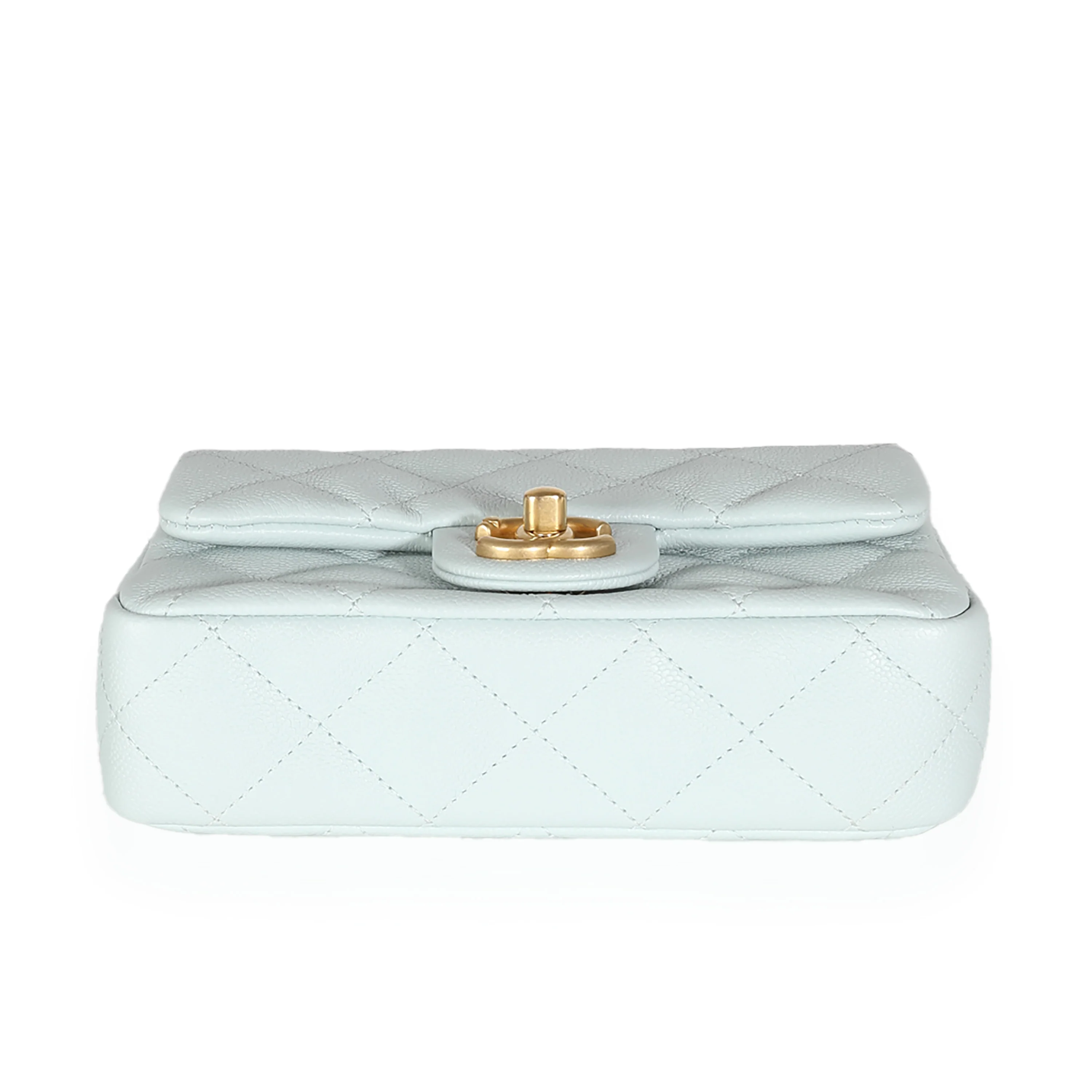 24P Blue Quilted Caviar Sweetheart Crush Mini Flap Bag - Image 5
