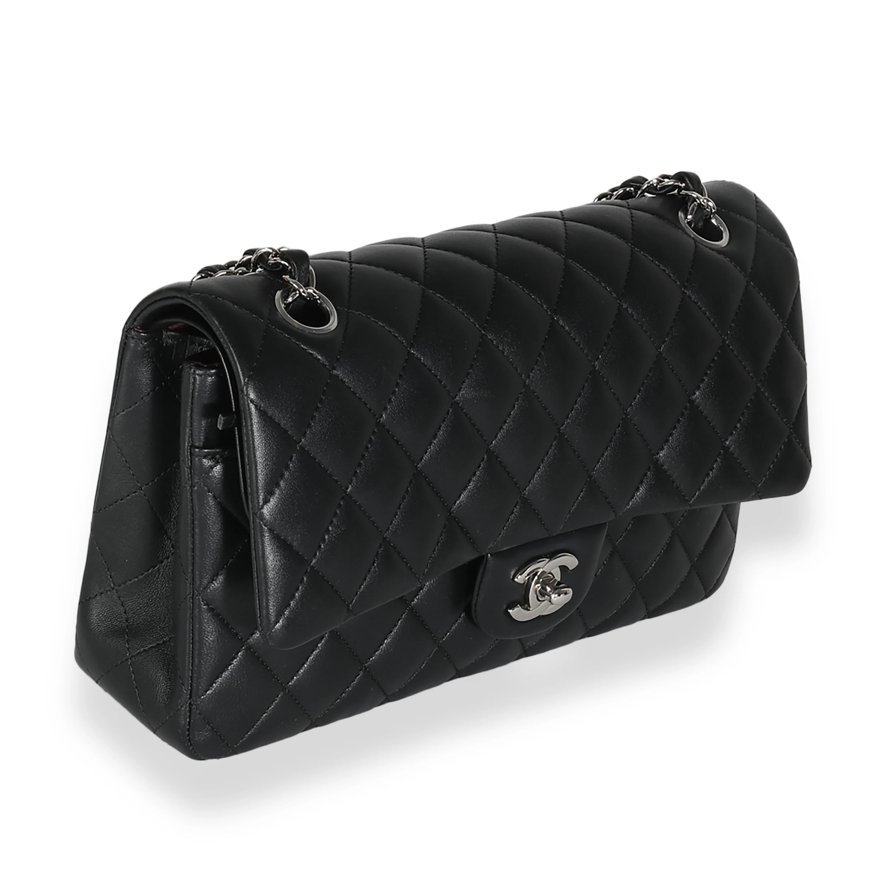Black Quilted Lambskin Medium Classic Double Flap Bag - Image 3