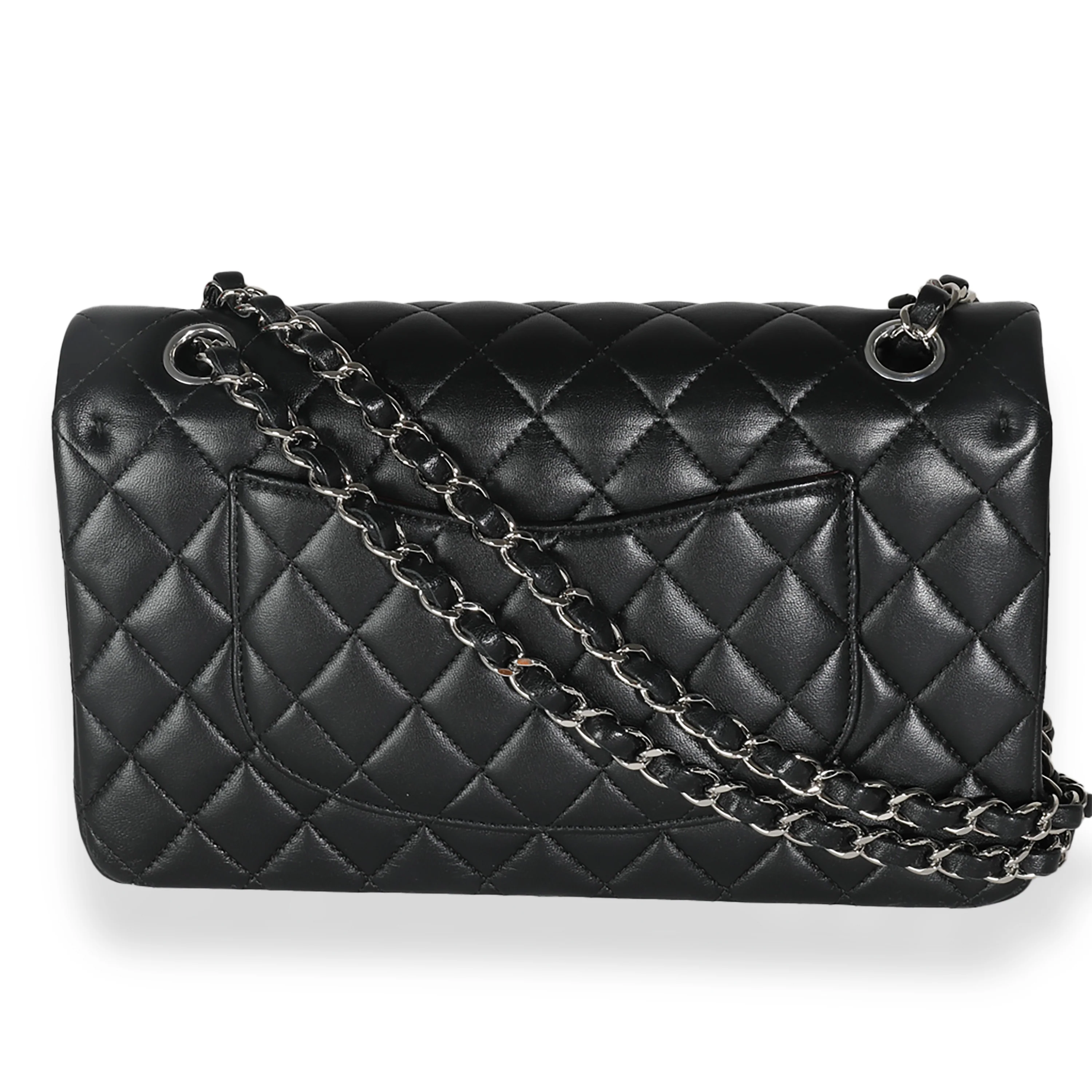 Black Quilted Lambskin Medium Classic Double Flap Bag - Image 4