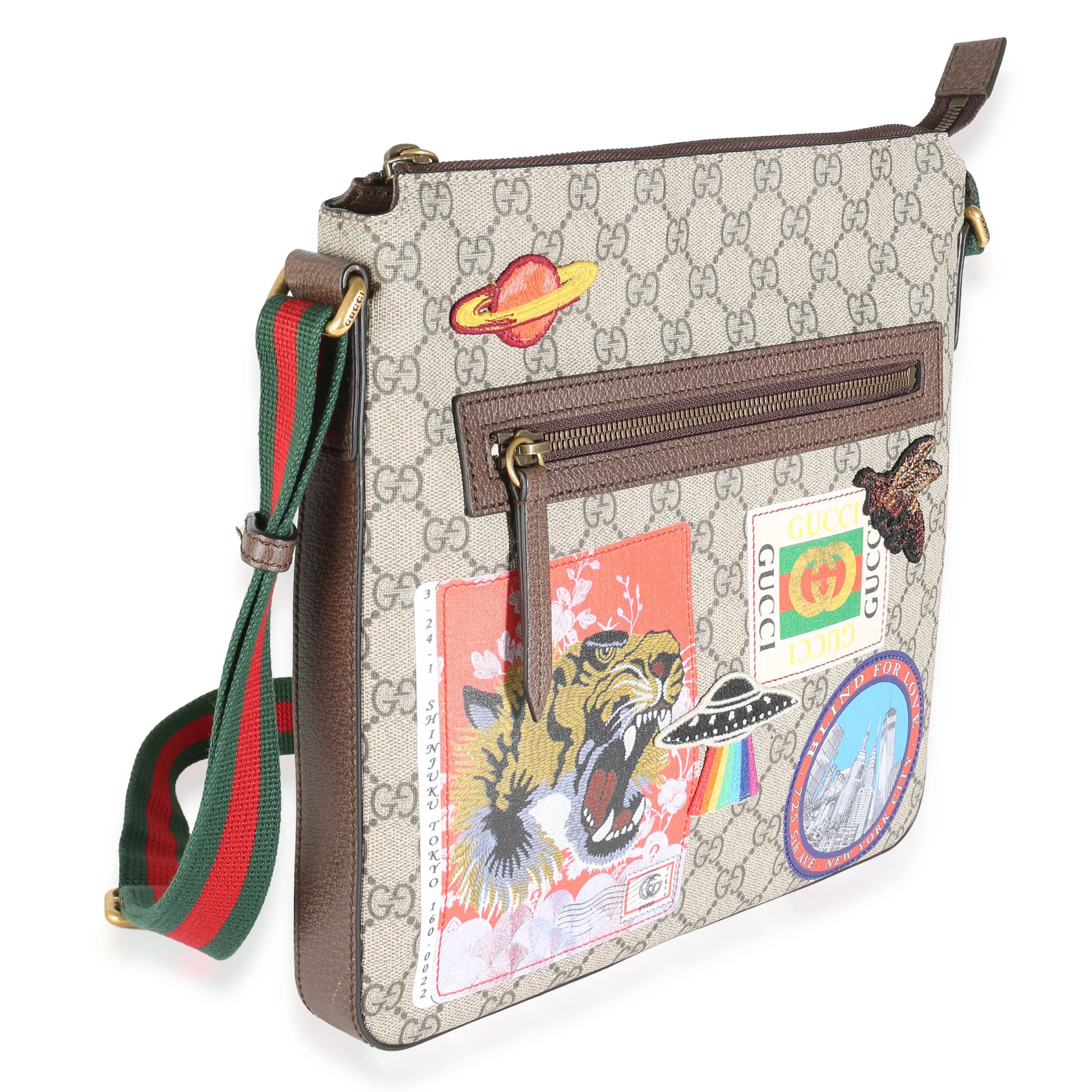 Soft GG Supreme Monogram Courrier Web Medium Flat Messenger - Image 3