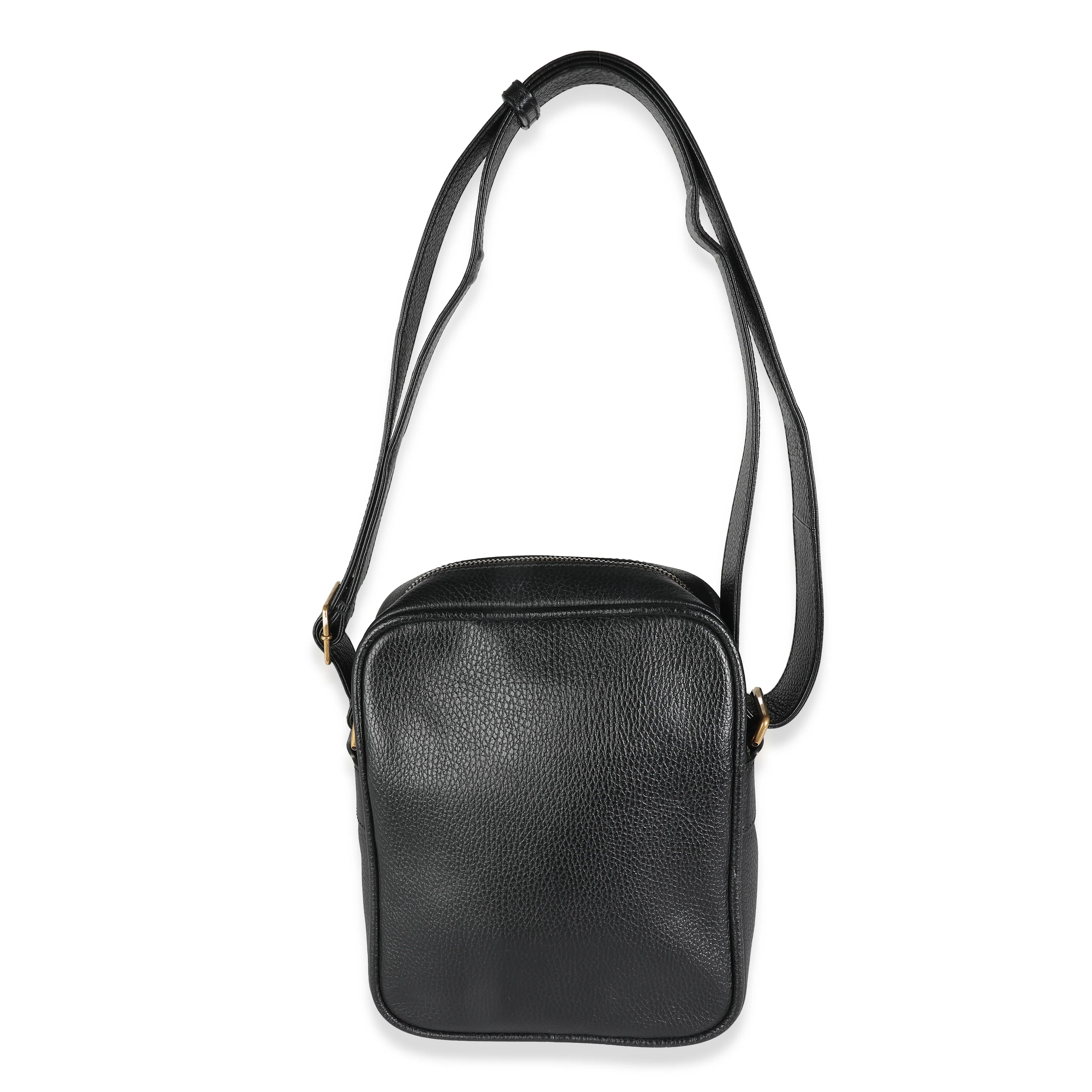 Black Pebbled Calfskin Vintage Logo Messenger - Image 4