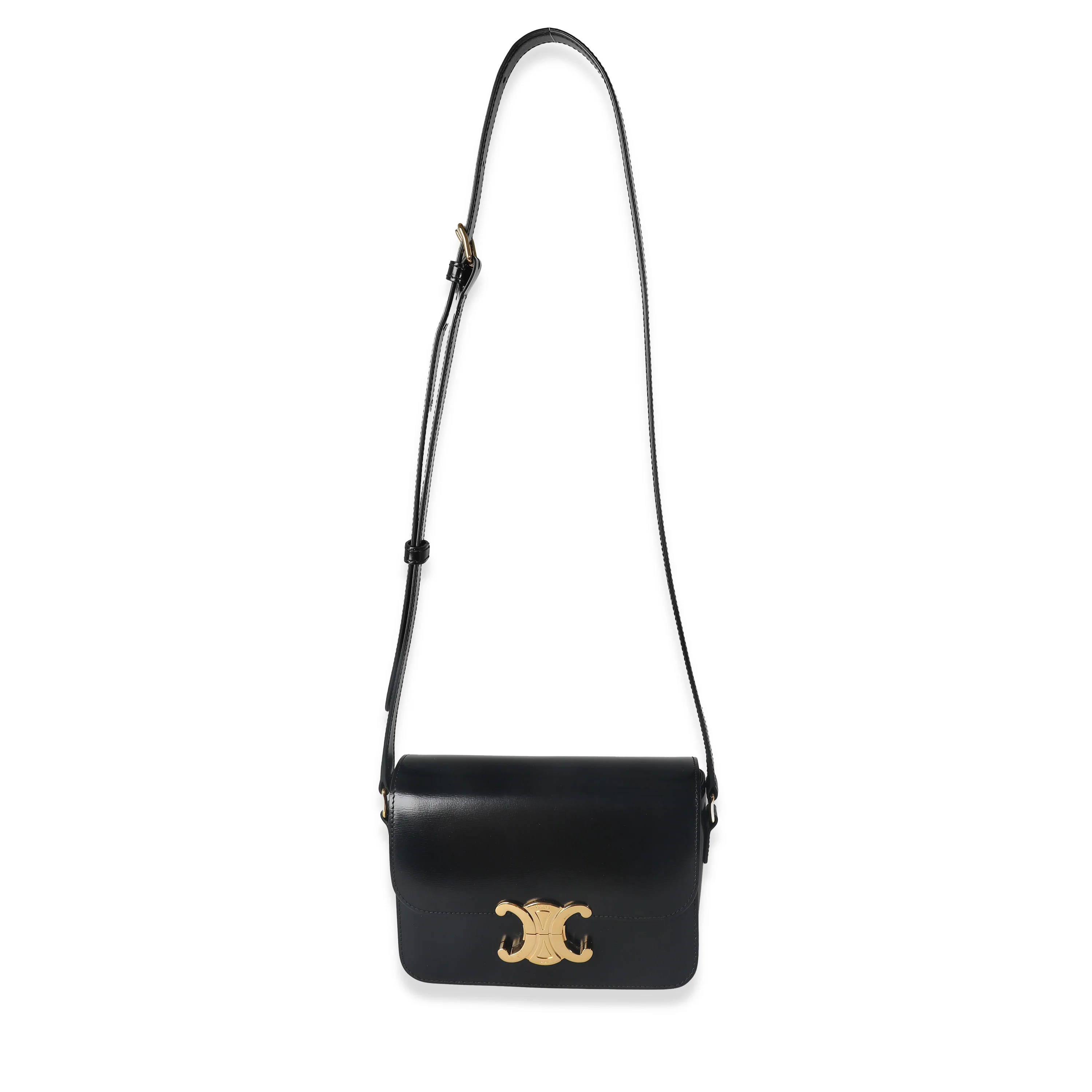 Black Shiny Calfskin Teen Triomphe Bag - Image 8