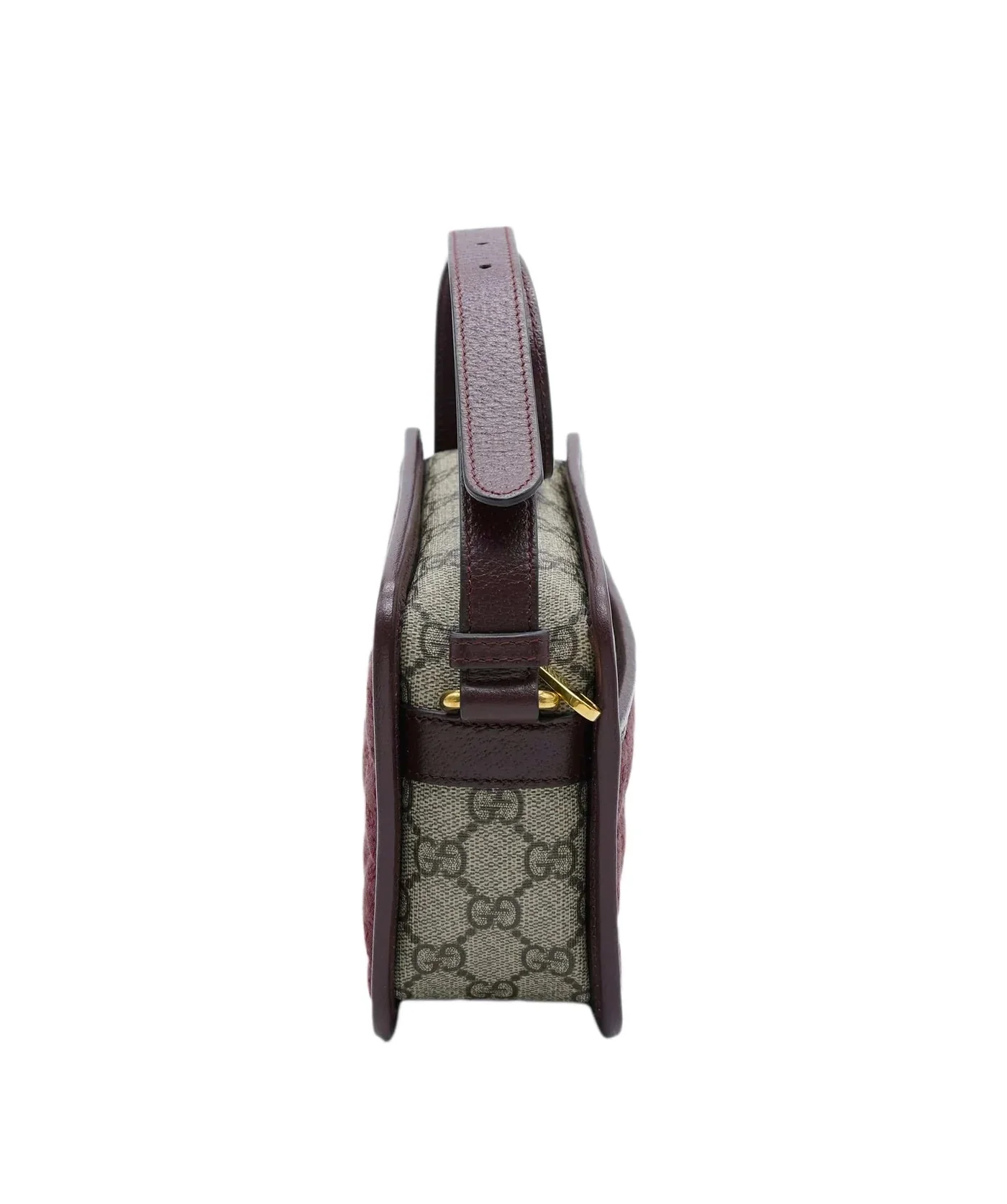Burgundy Beige GG Supreme Canvas Quilted Mini GG Shoulder Bag - Image 2