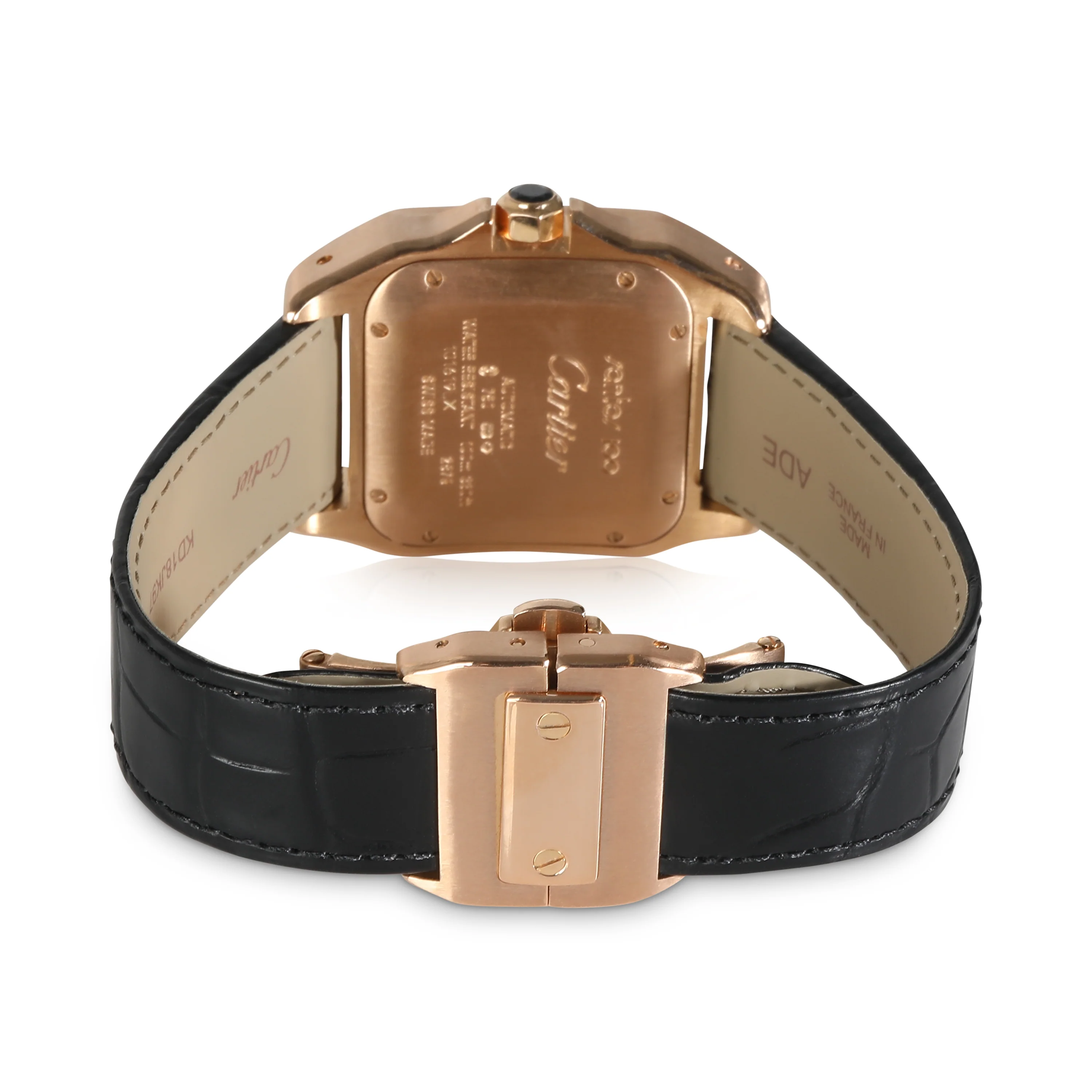 Santos 100 de Cartier W20108Y1 Unisex Watch in 18kt Rose Gold - Image 4