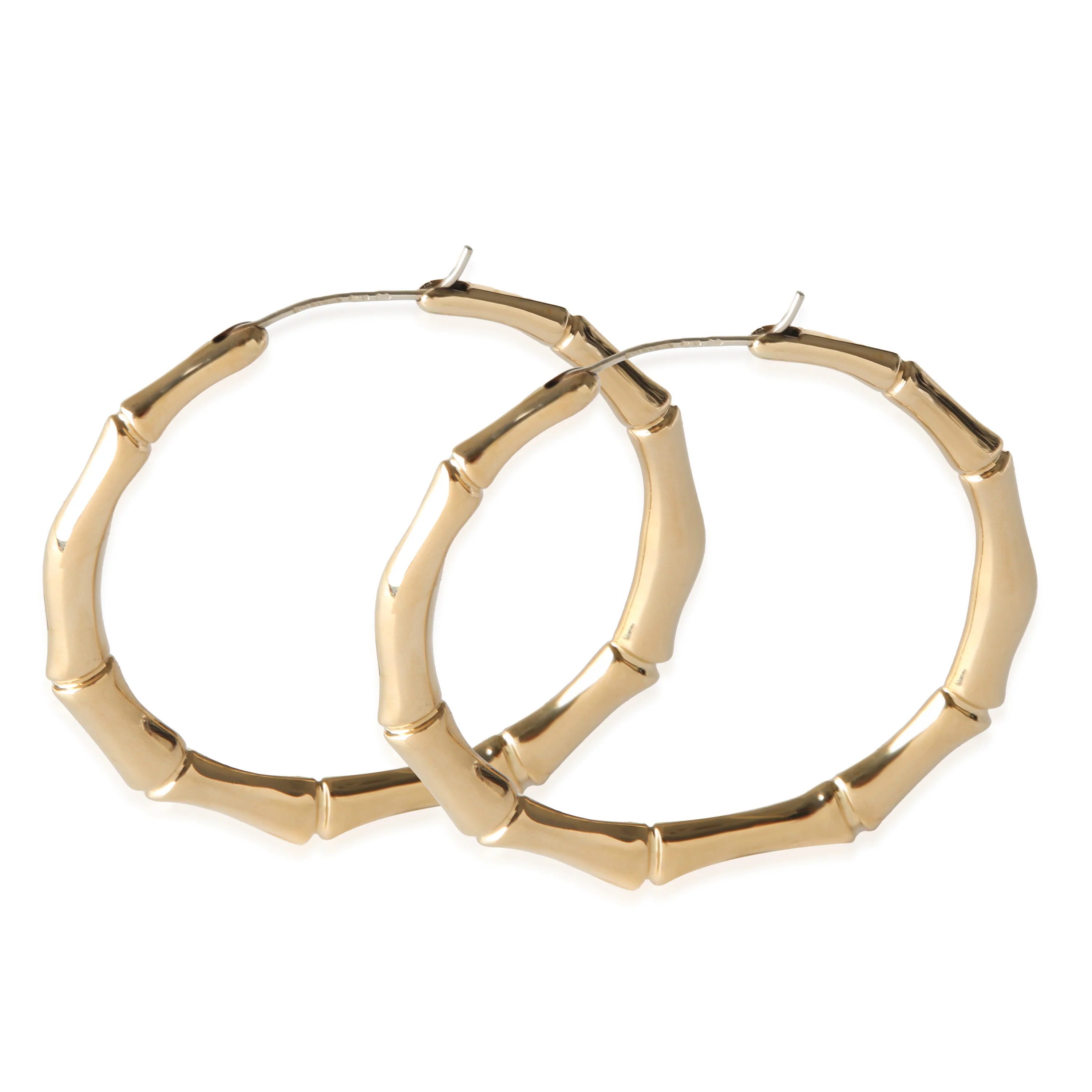 Bamboo Hoop Earring in 18K Yellow Gold - Image 2