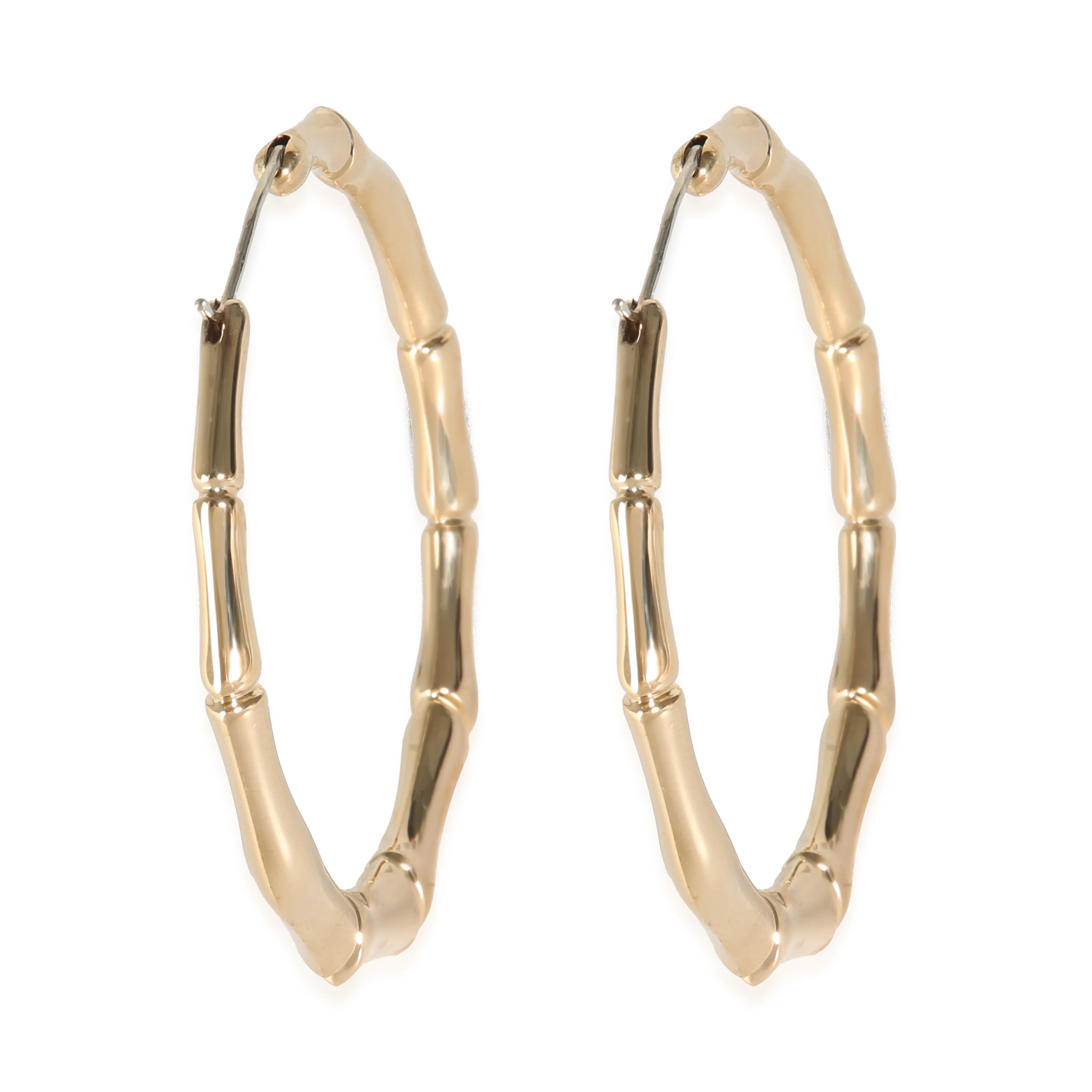 Bamboo Hoop Earring in 18K Yellow Gold - Image 3