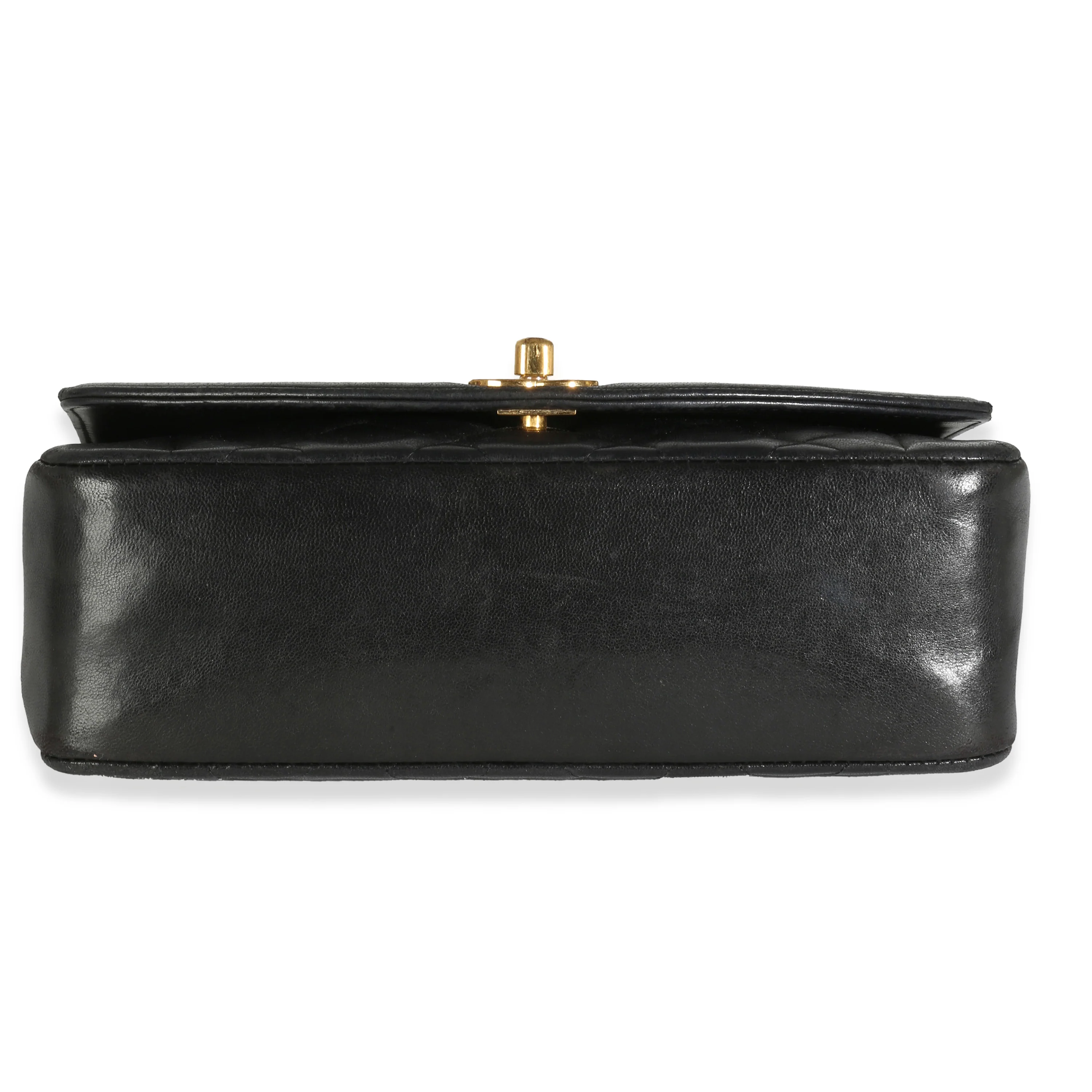 24K Black Quilted Lambskin Small Diana Flap Bag - Image 5