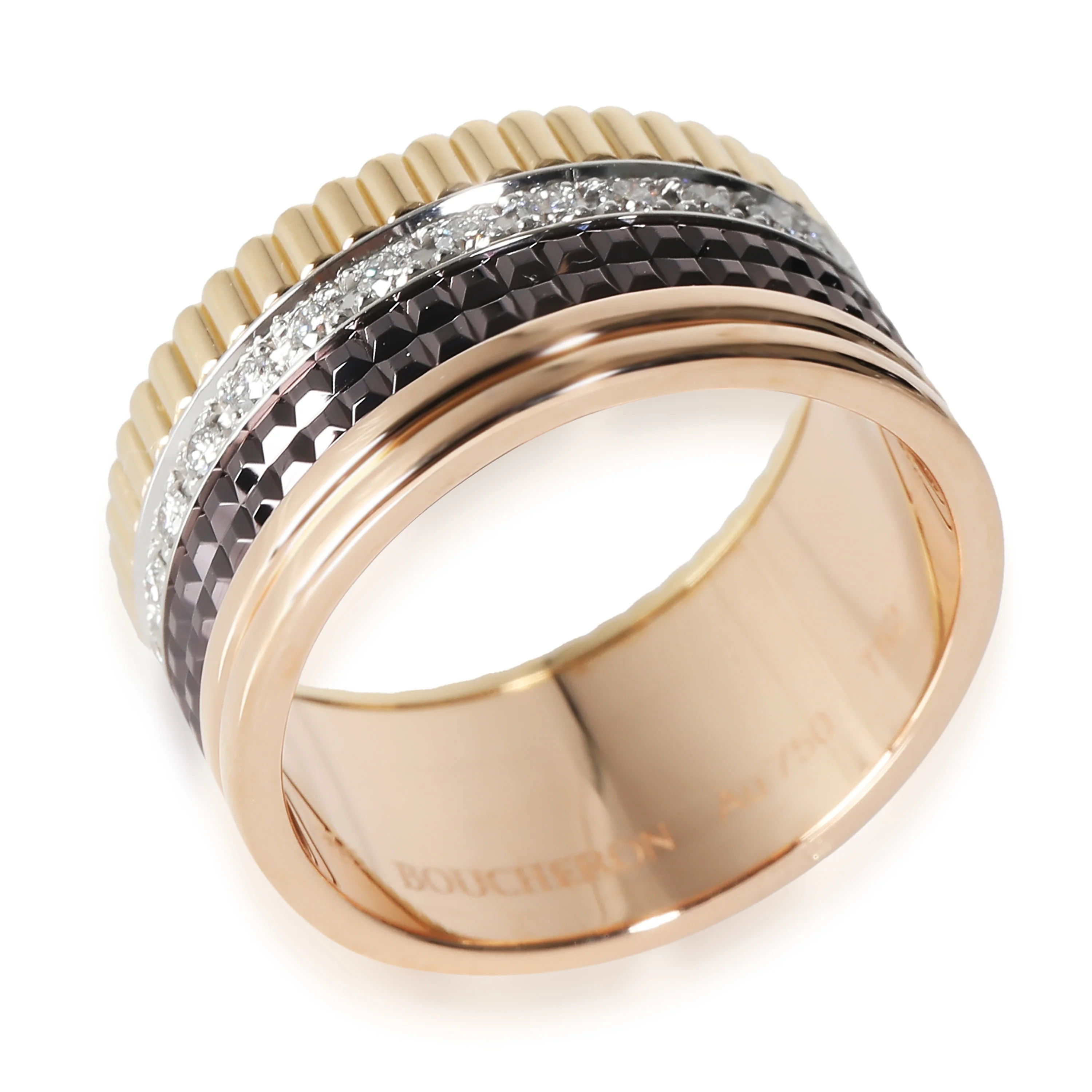 Quatre Band in 18k 3 Tone Gold 0.5 CTW - Image 2