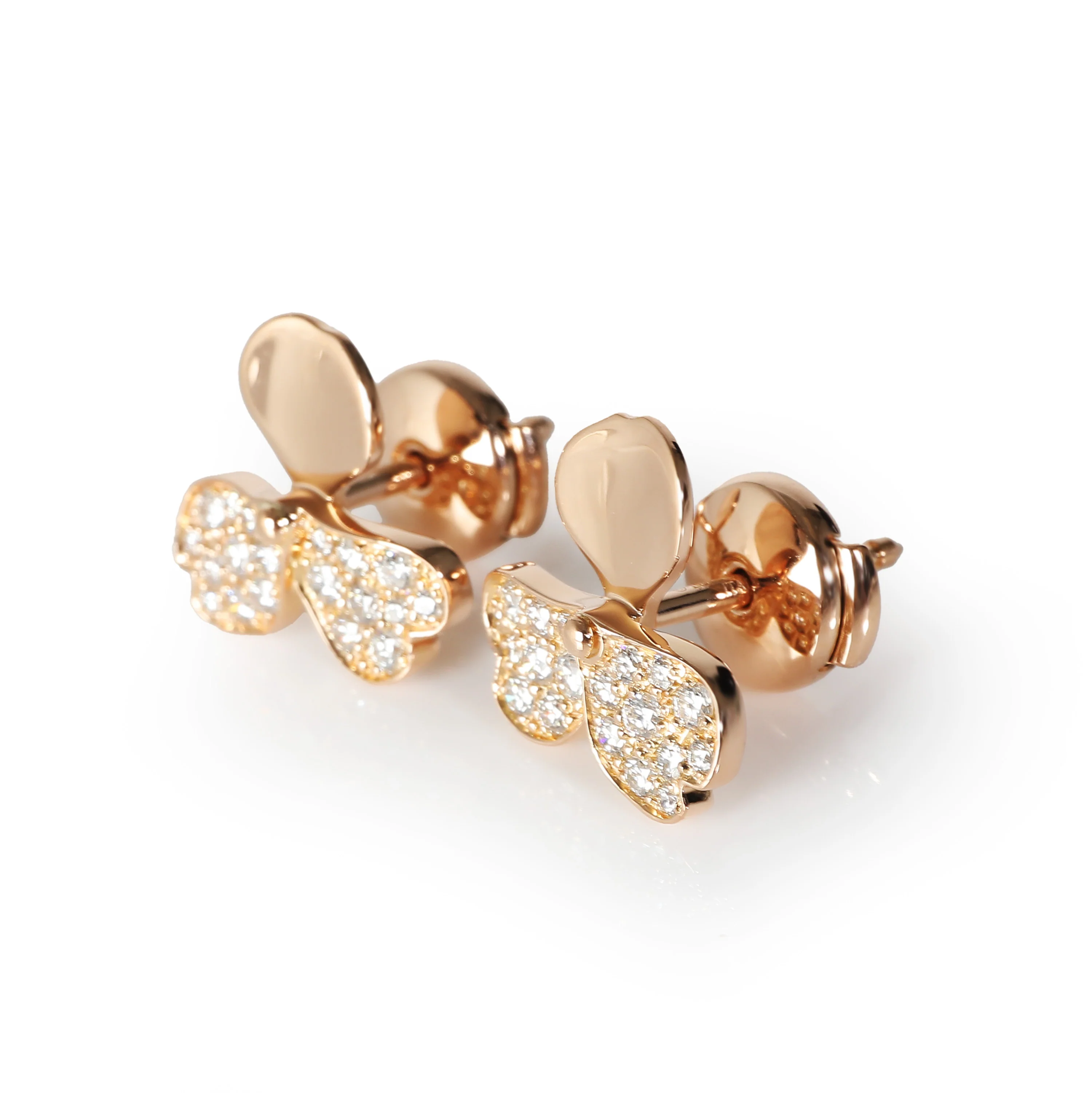 Paper Flowers Earrings in 18k Rose Gold 0.3 CTW - Image 2