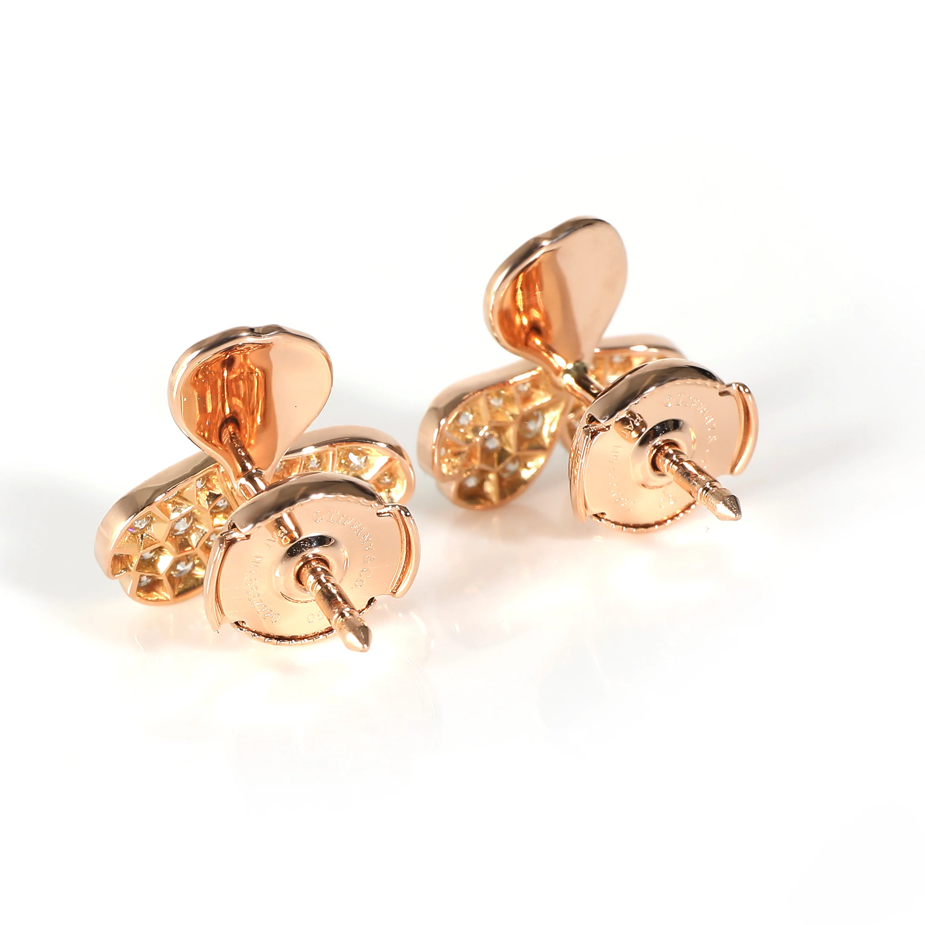 Paper Flowers Earrings in 18k Rose Gold 0.3 CTW - Image 3
