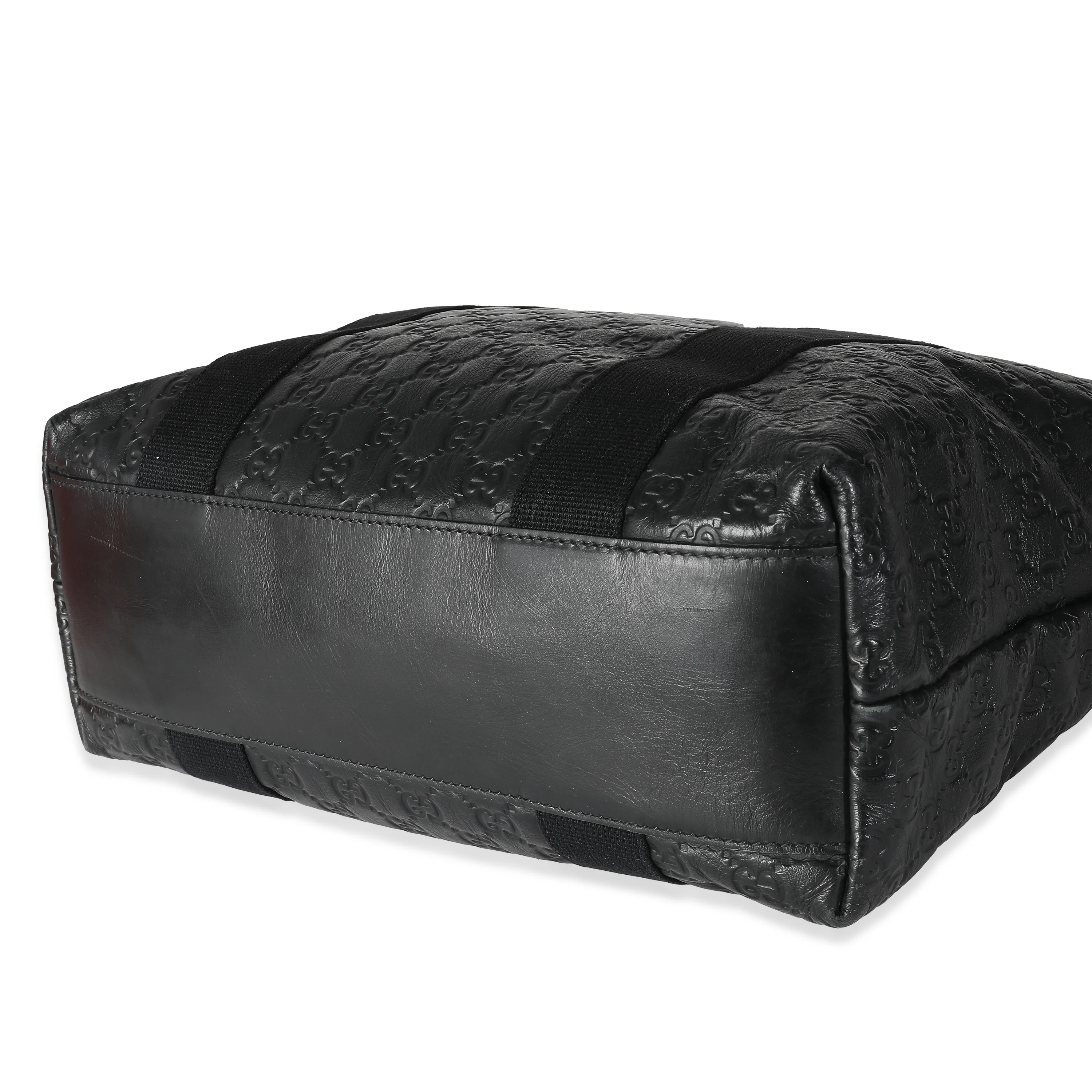 Black Leather Guccissima Tote - Image 6