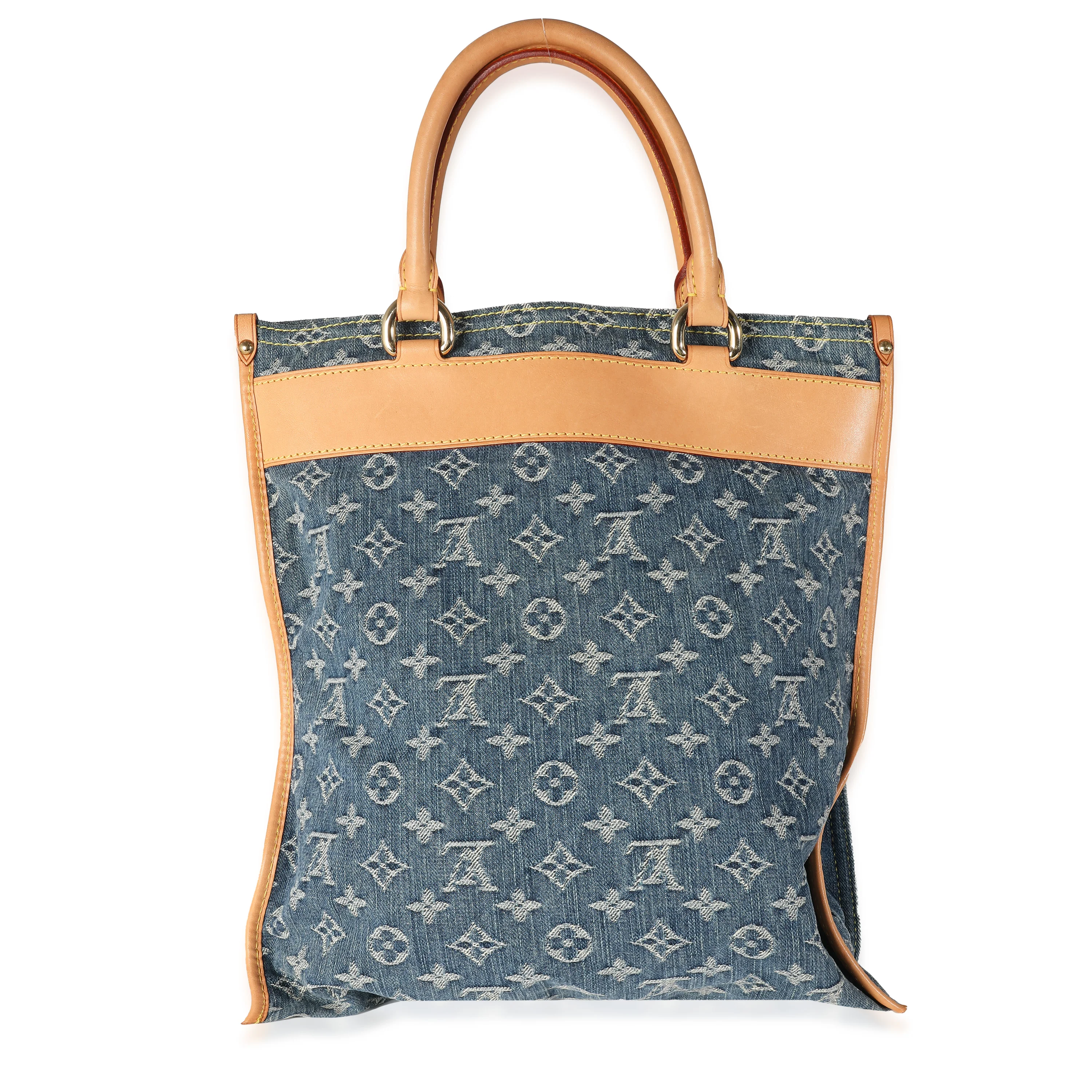 Blue Monogram Denim Sac Plat - Image 4