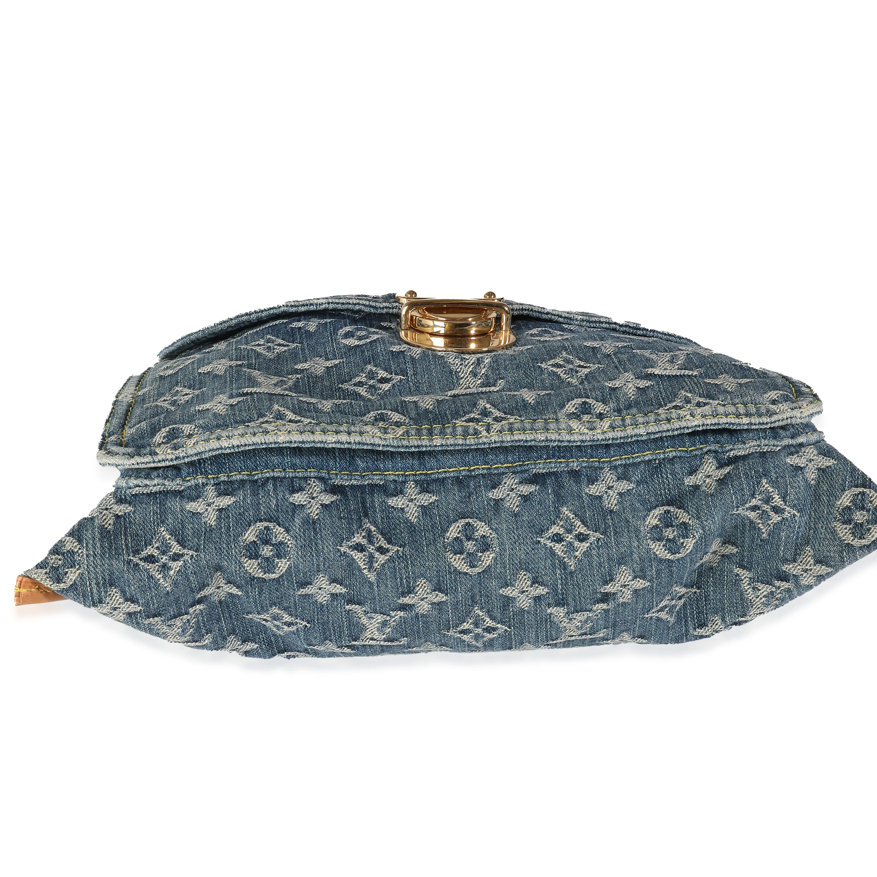 Blue Monogram Denim Sac Plat - Image 5