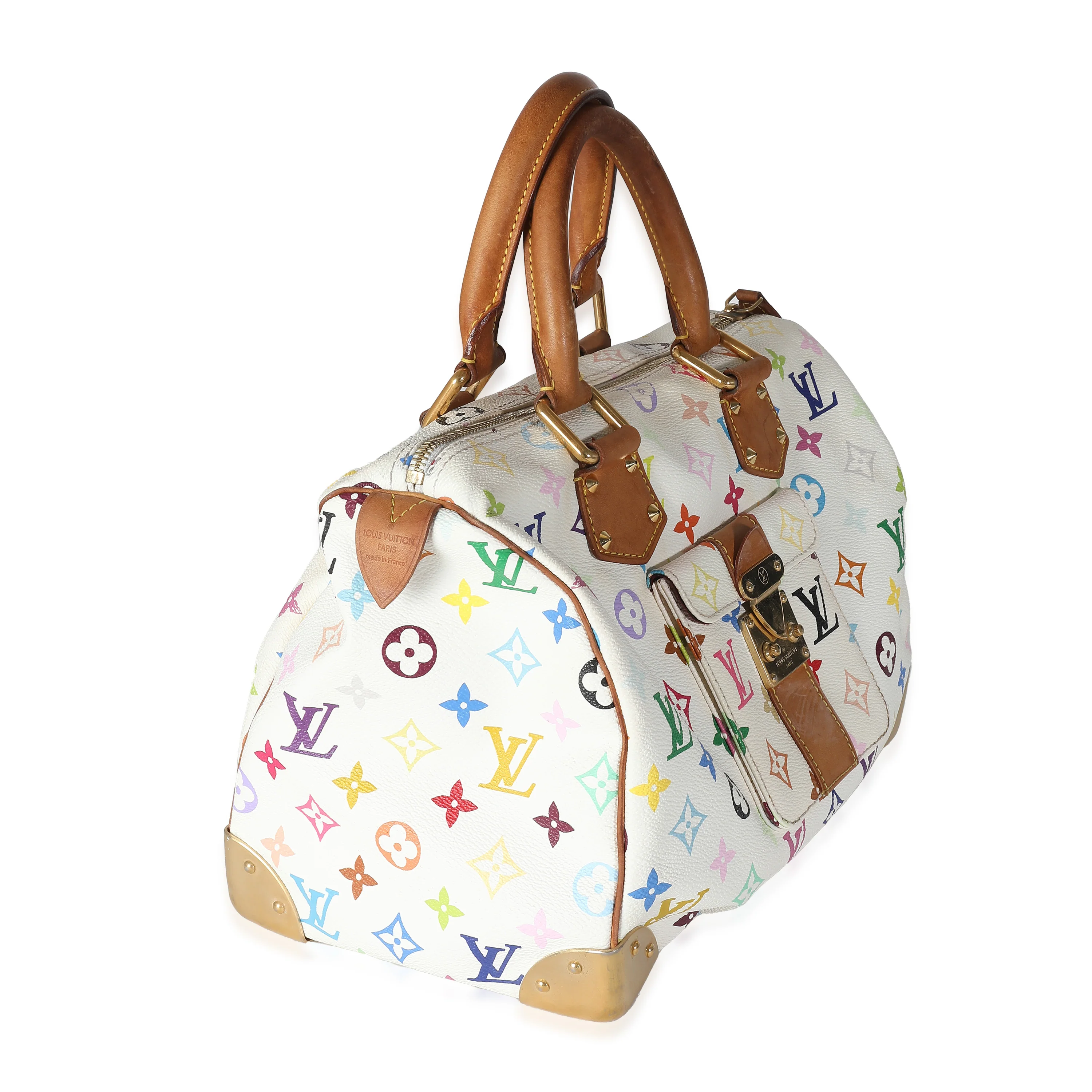 White Multicolor Monogram Canvas Speedy 30 - Image 3