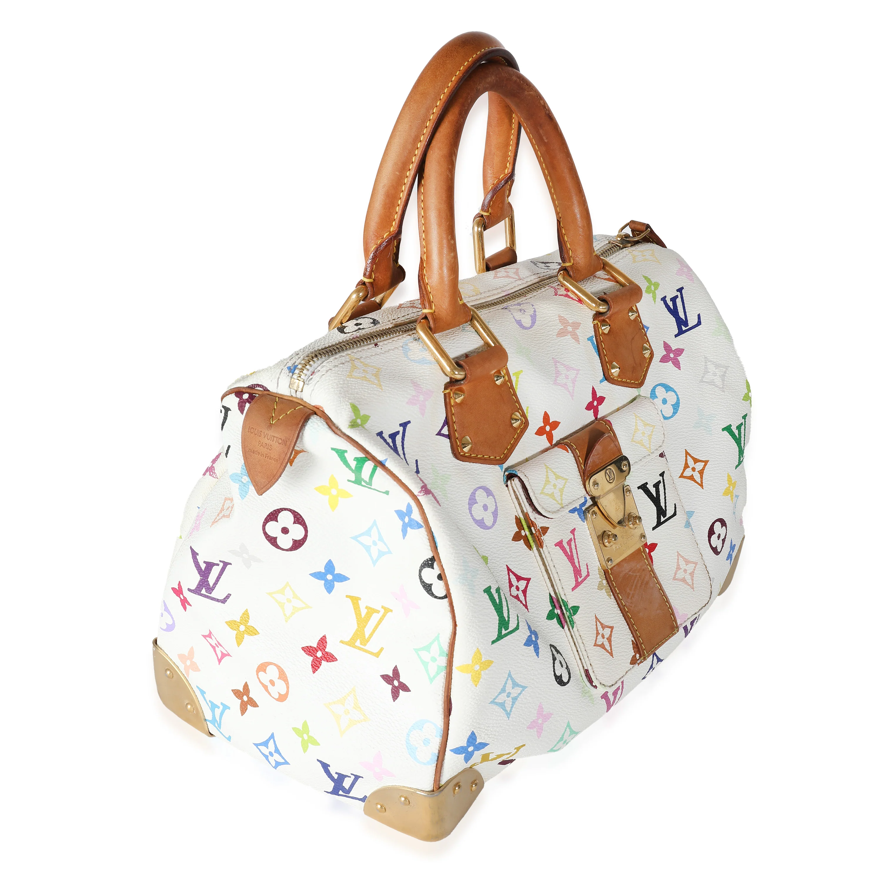White Multicolor Monogram Canvas Speedy 30 - Image 4