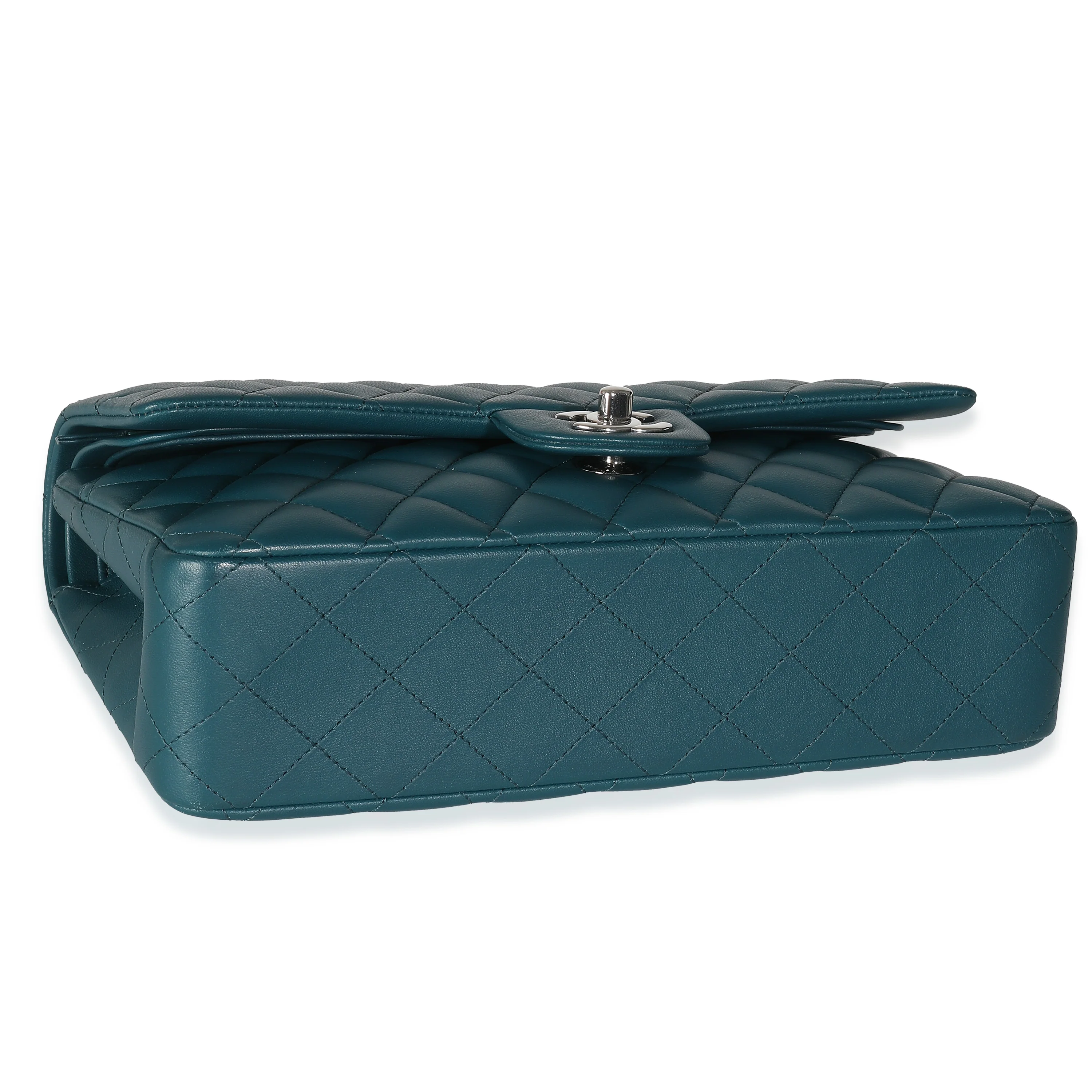 Dark Turquoise Quilted Lambskin Medium Classic Double Flap Bag - Image 7