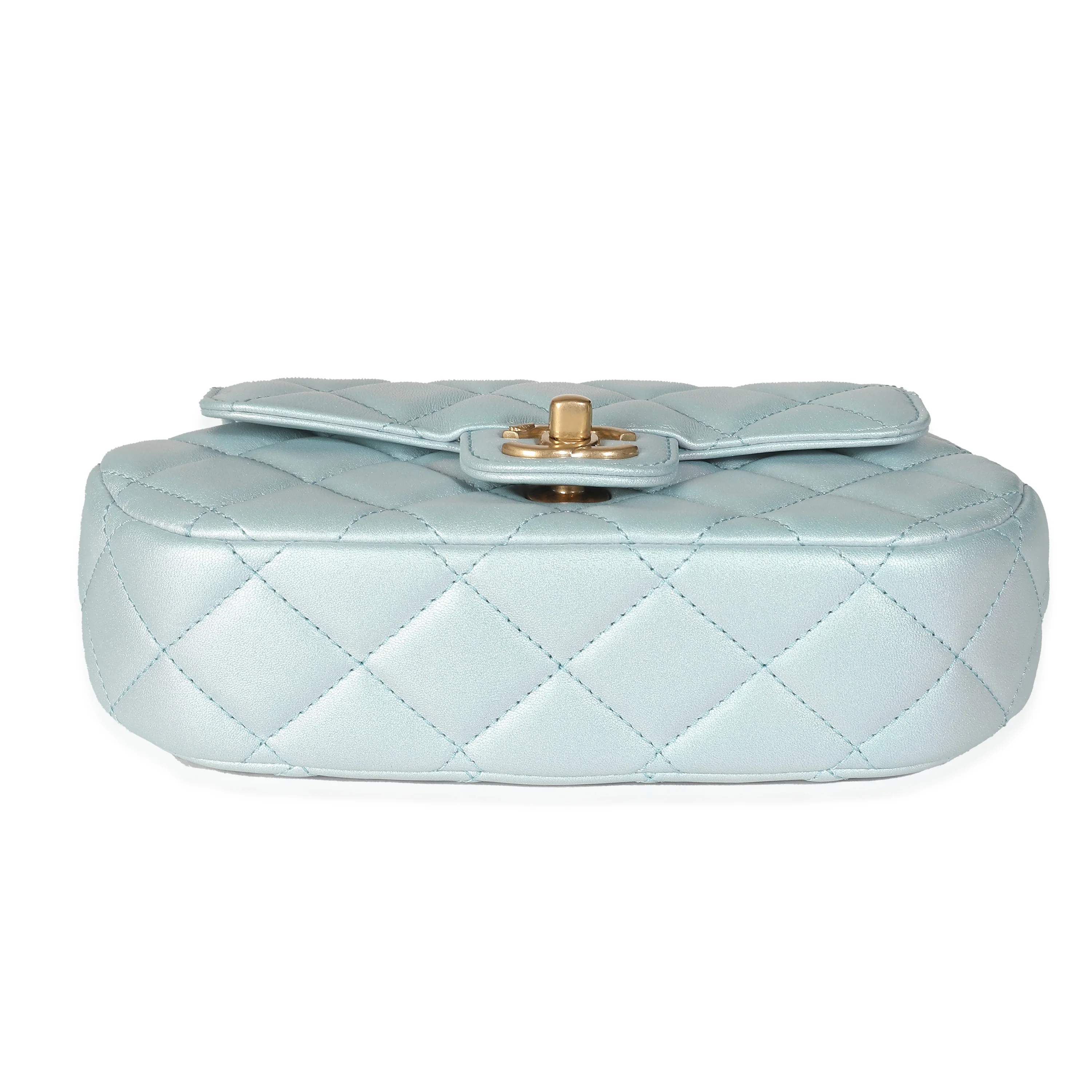 24C Light Blue Iridescent Quilted Lambskin Small Top Handle Bag - Image 5