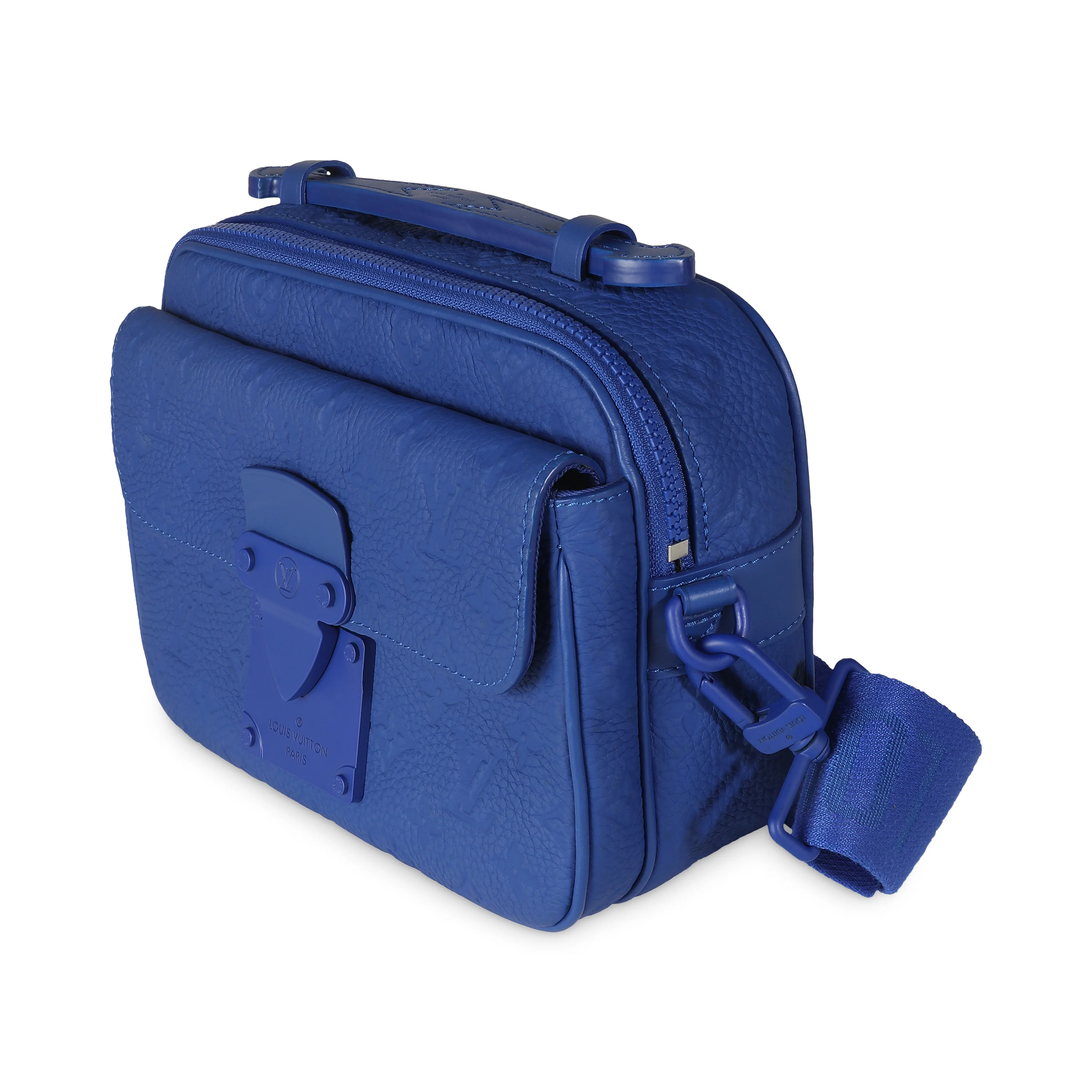 Blue Taurillon Monogram S Lock Messenger - Image 2