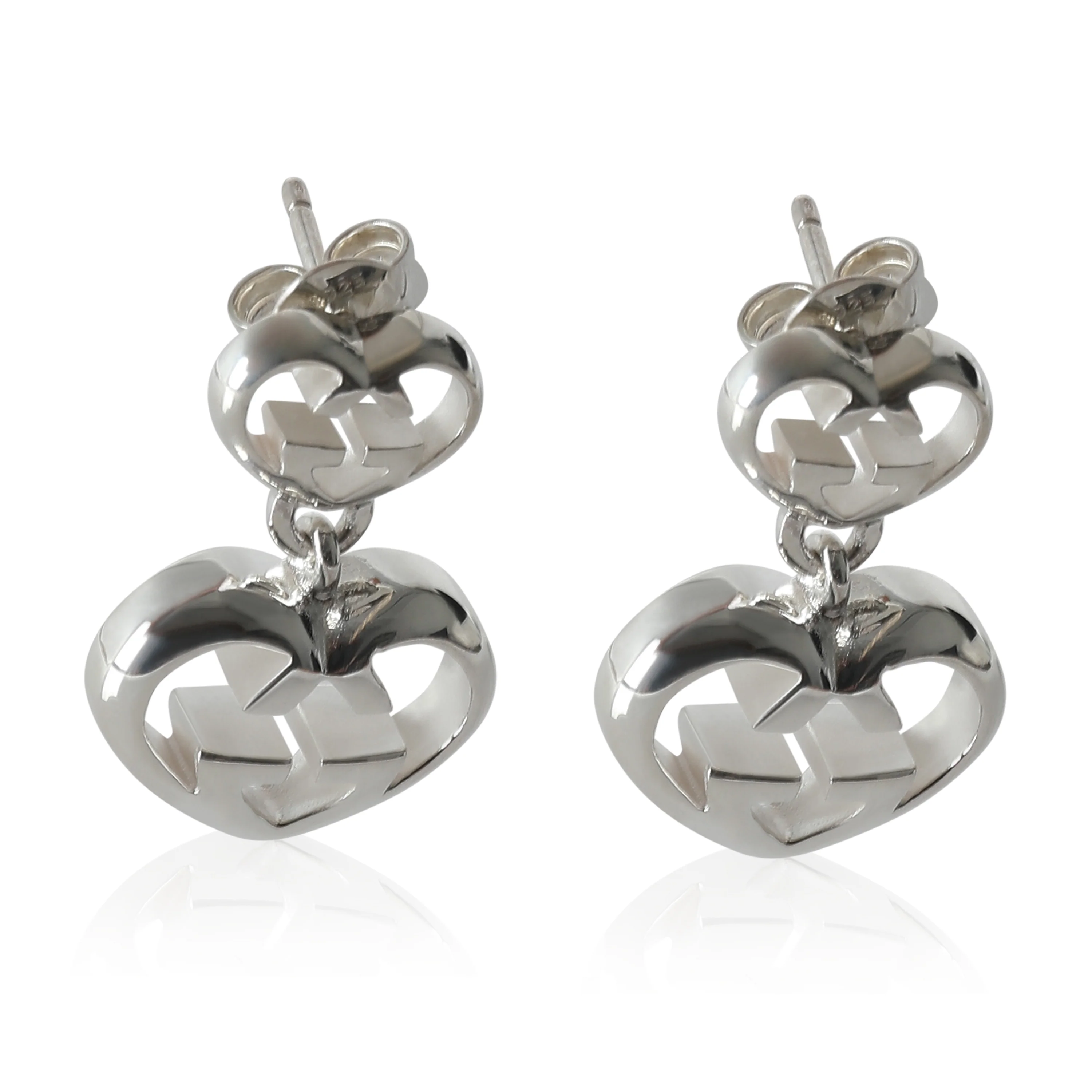 Love Britt Heart Drop Earring in Sterling Silver