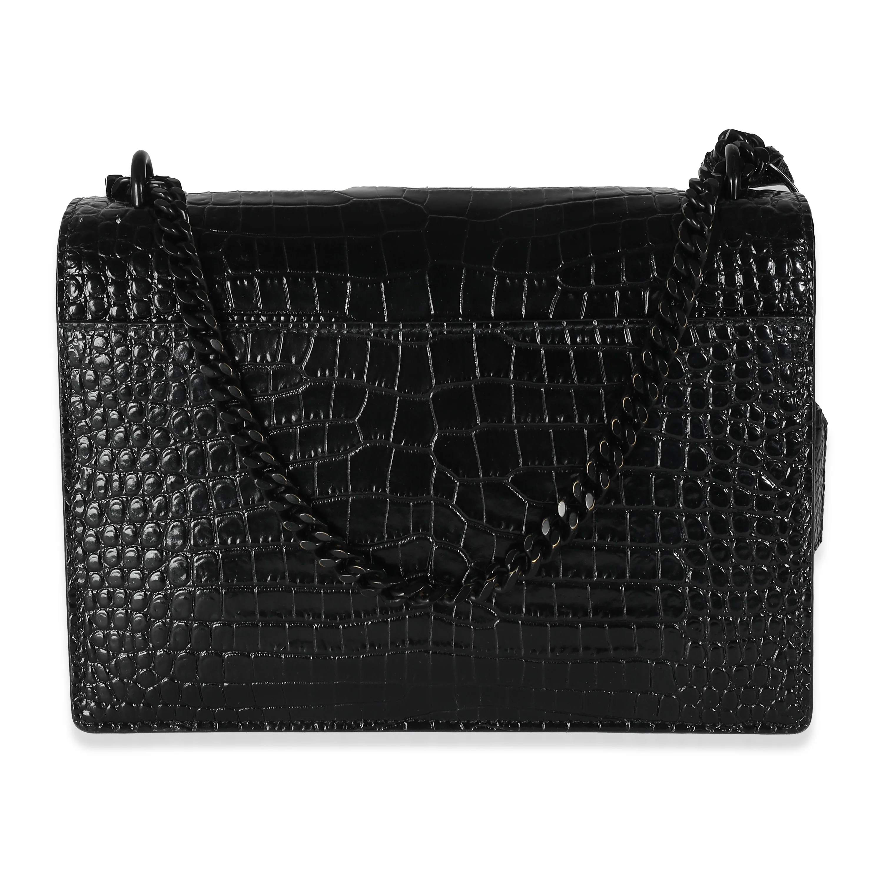 Black Croc Embossed Calfskin Medium Sunset - Image 4