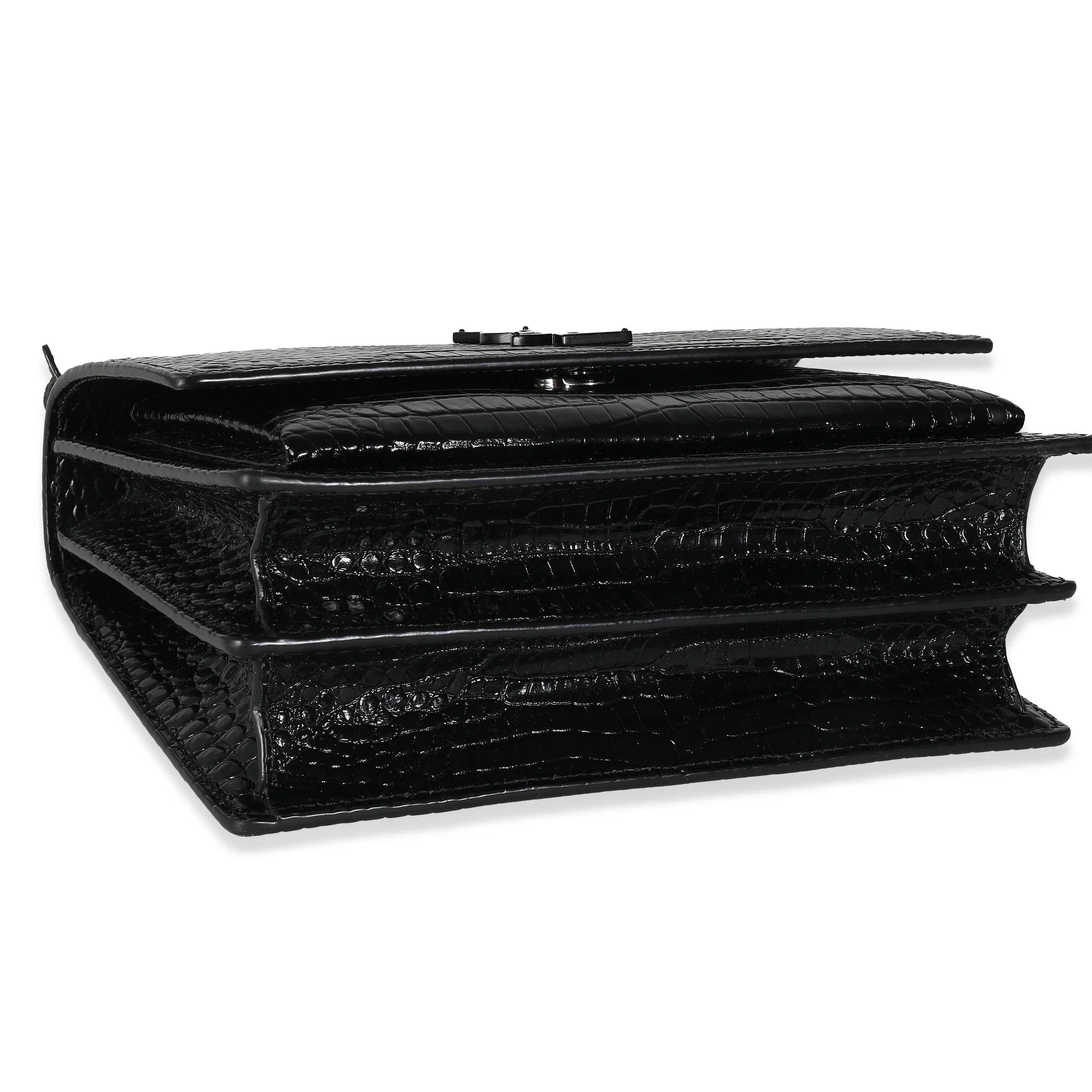 Black Croc Embossed Calfskin Medium Sunset - Image 7