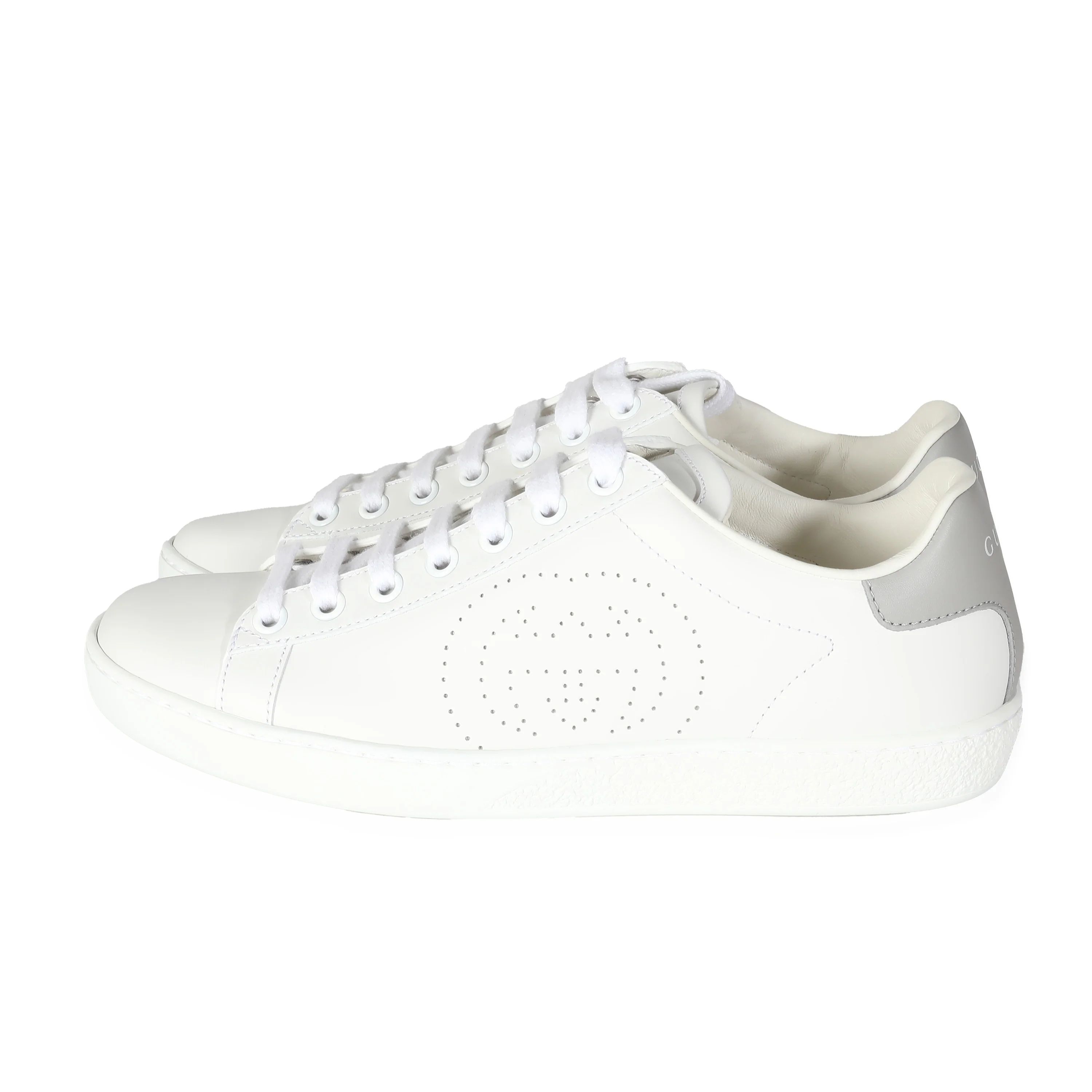White Calfskin Perforated G Sneakers 36 - Image 2