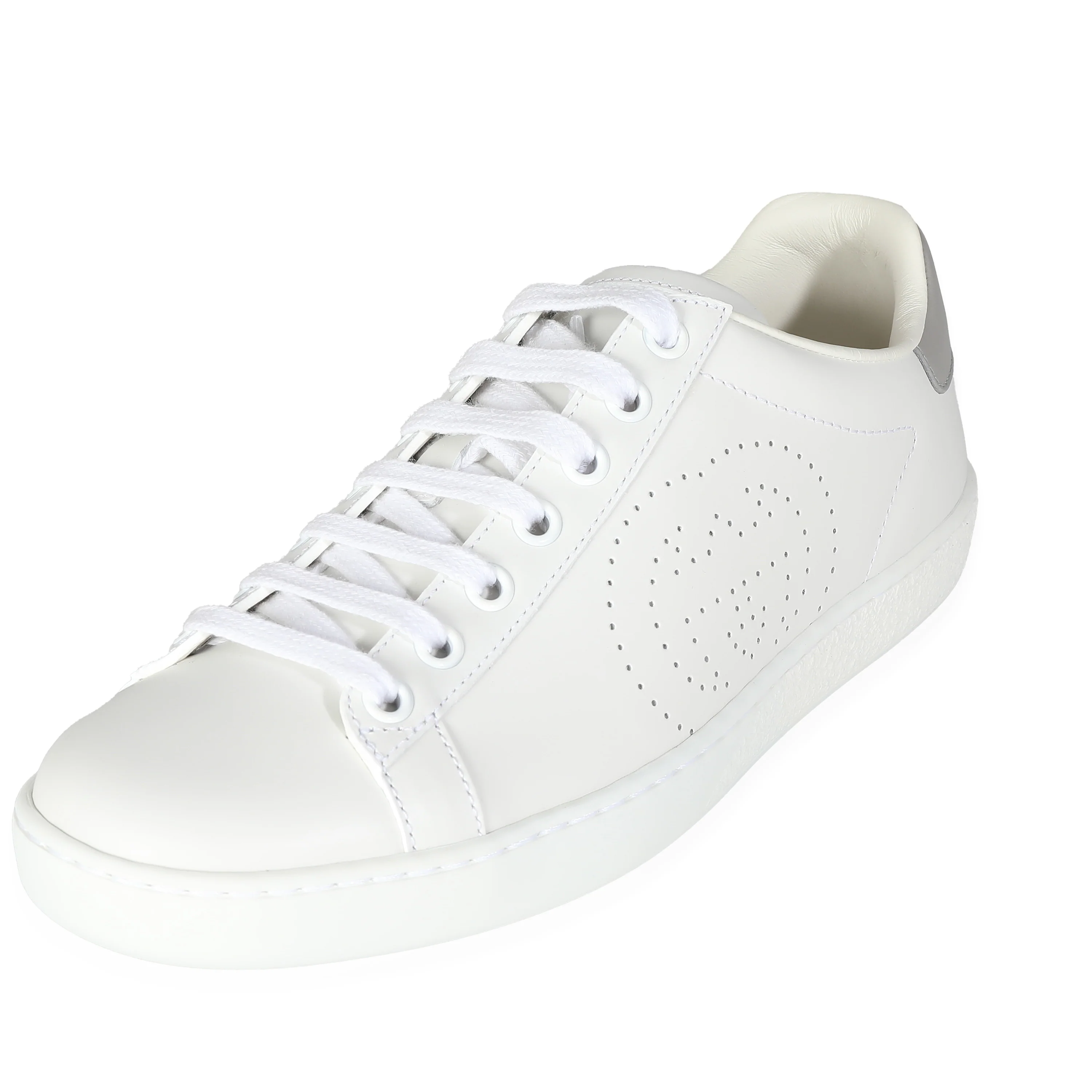 White Calfskin Perforated G Sneakers 36 - Image 6
