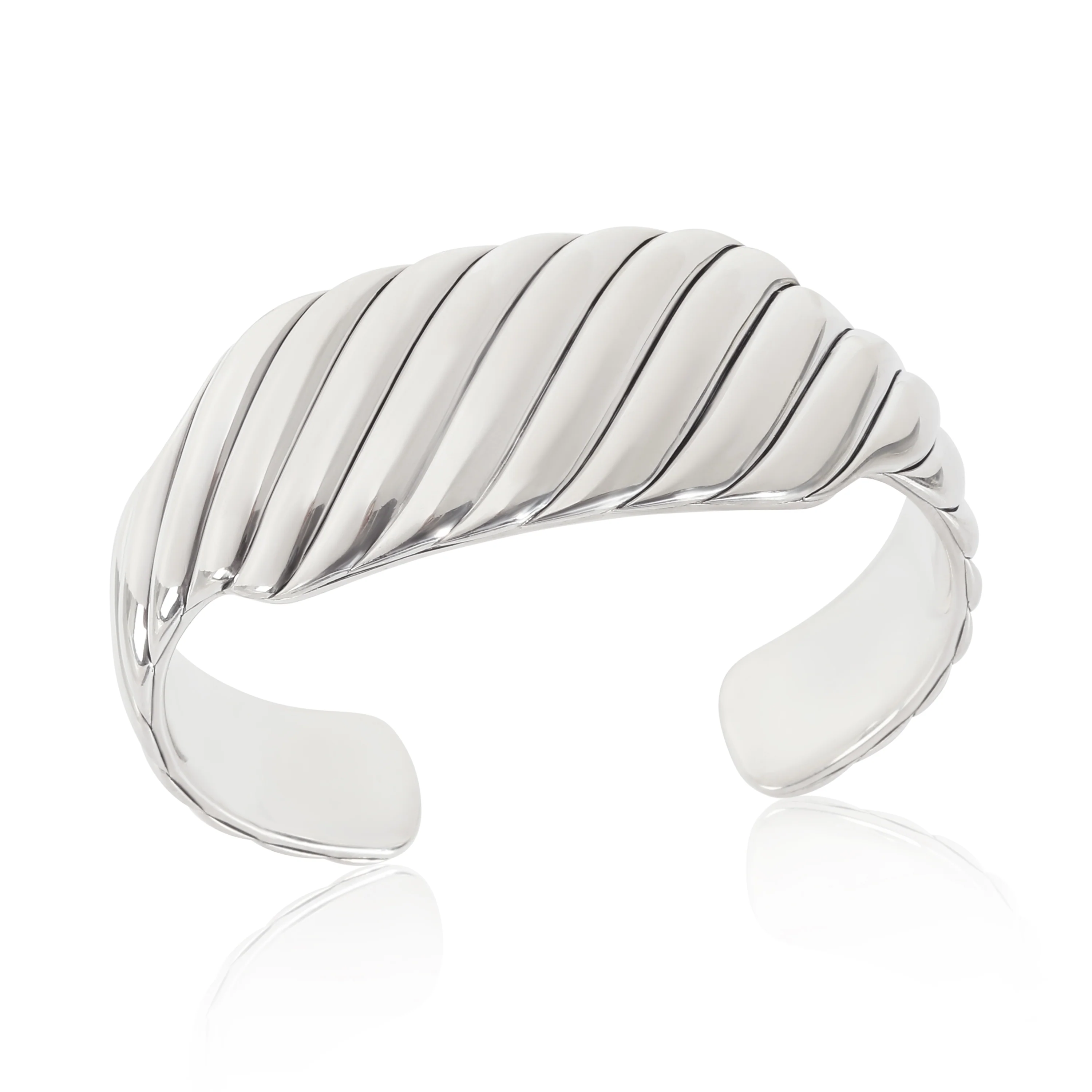 Sculpted Cable Contour Cuff Bracelet - Image 4